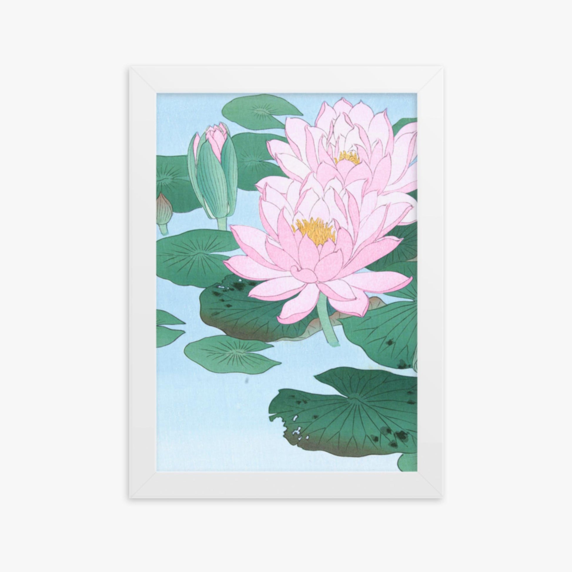 Ohara Koson - Water Lily 21x30 cm Poster With White Frame