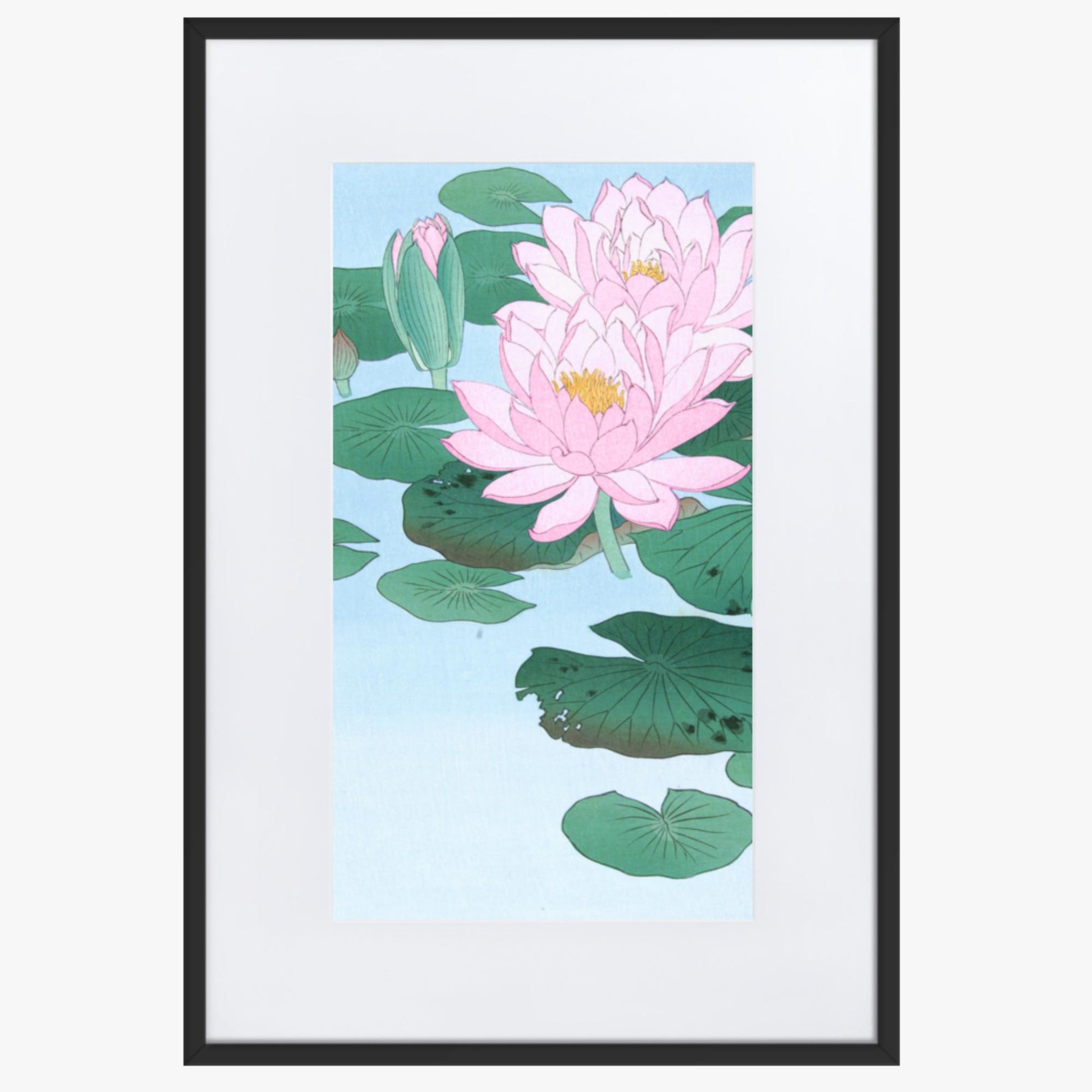 Ohara Koson - Water Lily 61x91 cm Poster With Black Frame