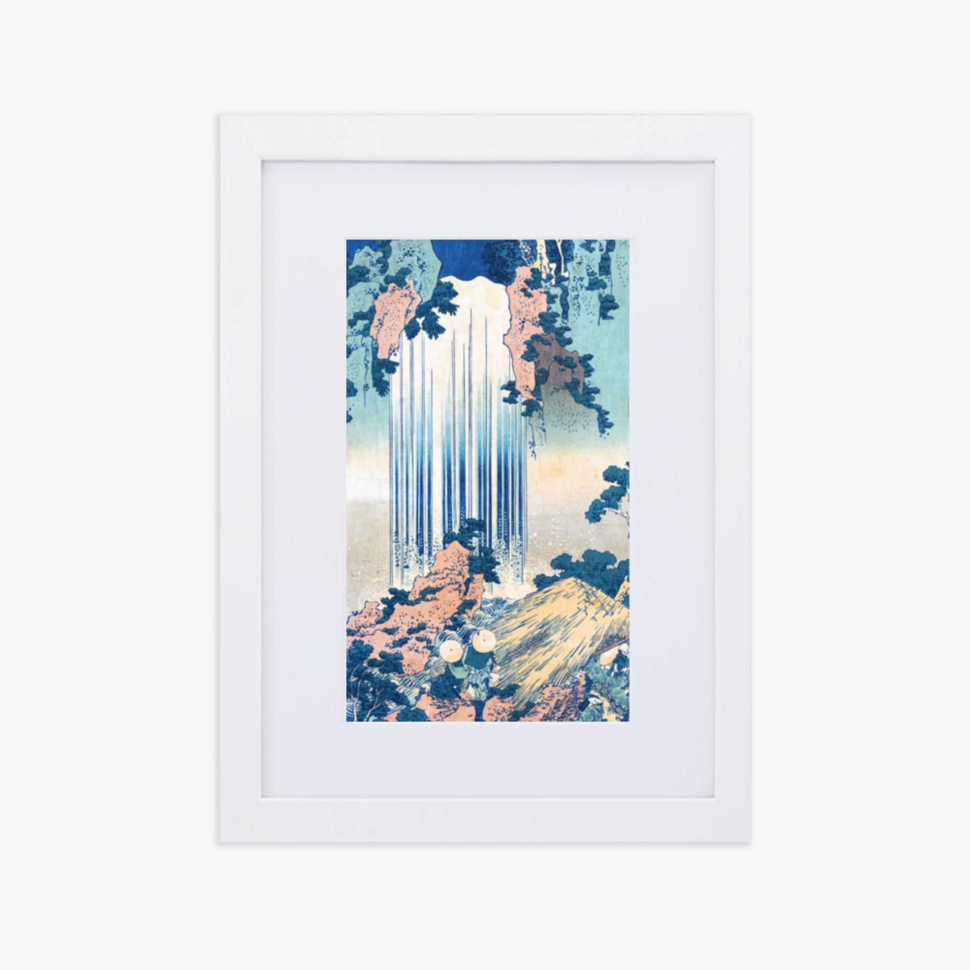 Katsushika Hokusai: Yoro Waterfall in Mino Province - 21x30 cm Poster With White Frame