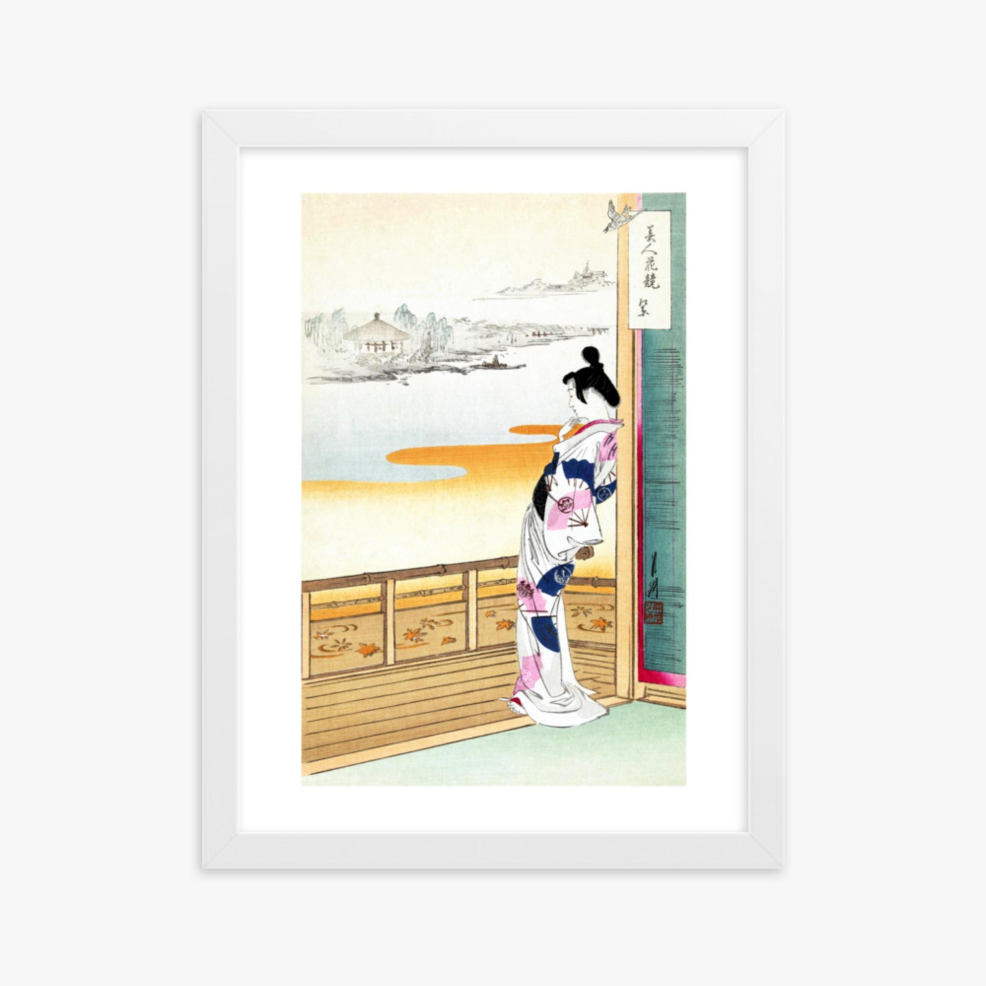 Ogata Gekko - The Call of the Cuckoo 30x40 cm Poster With White Frame