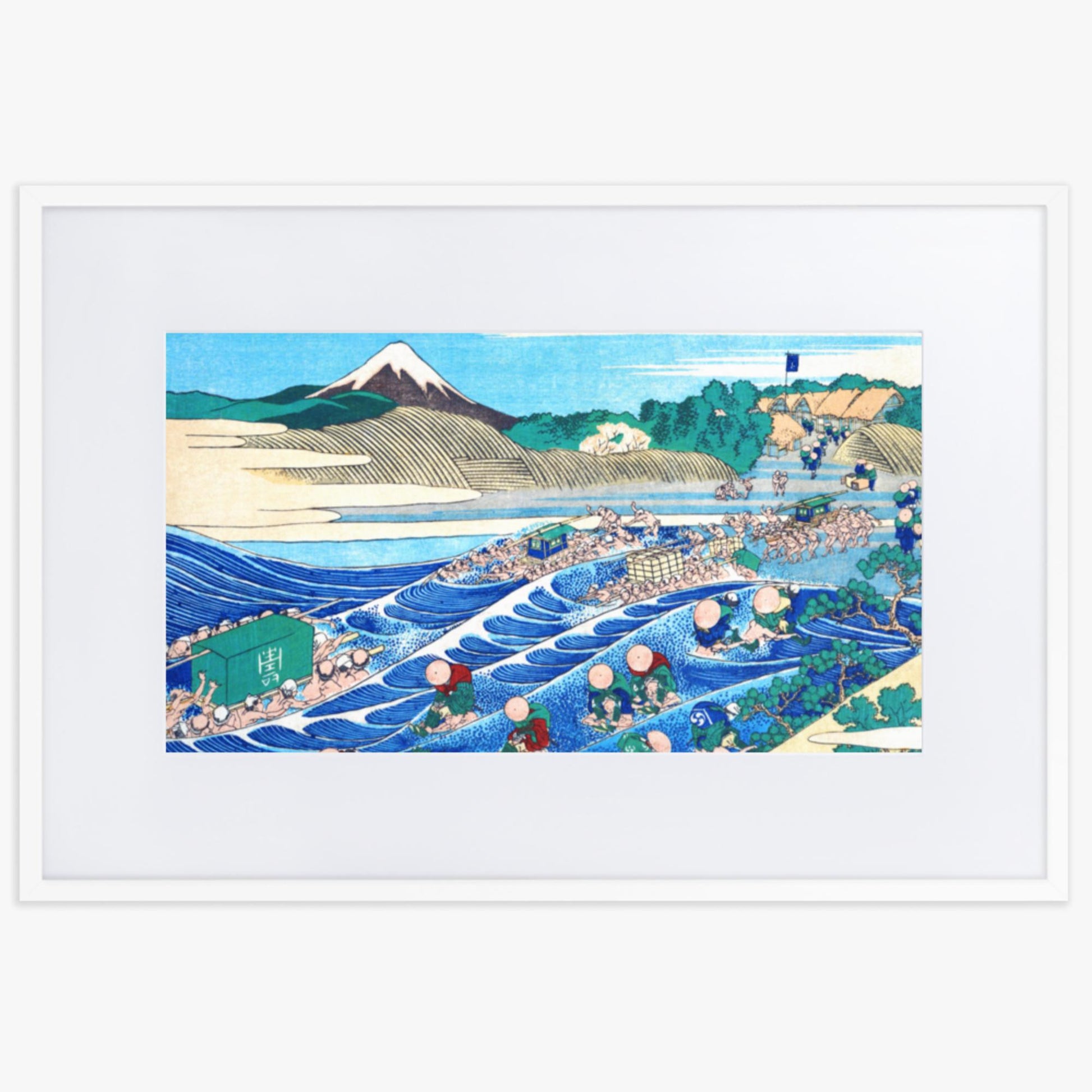 Katsushika Hokusai - Fuji Seen from Kanaya on the Tōkaidō 61x91 cm Poster With White Frame