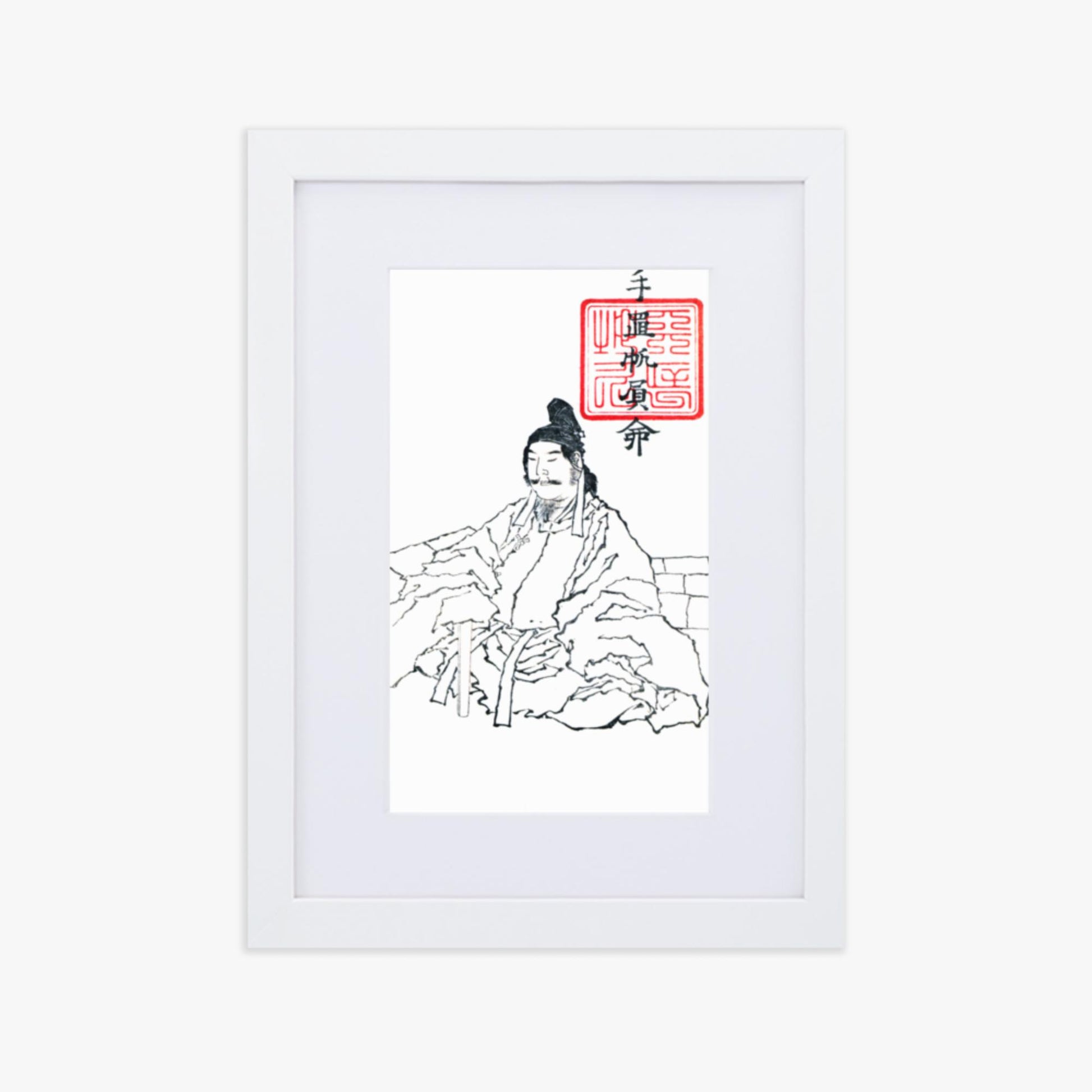 Katsushika Hokusai - Transmitting the Spirit, Revealing the Form of Things: Hokusai Sketchbooks, volume 5 (part) (Denshin kaishu: Hokusai manga, gohen) 21x30 cm Poster With White Frame