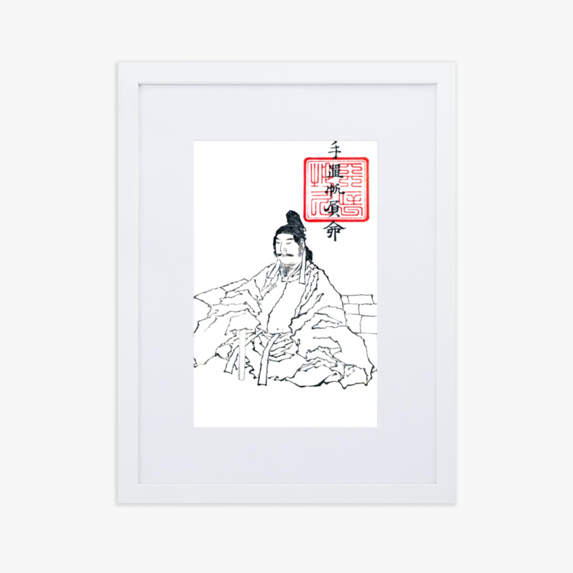 Katsushika Hokusai - Transmitting the Spirit, Revealing the Form of Things: Hokusai Sketchbooks, volume 5 (part) (Denshin kaishu: Hokusai manga, gohen) 30x40 cm Poster With White Frame