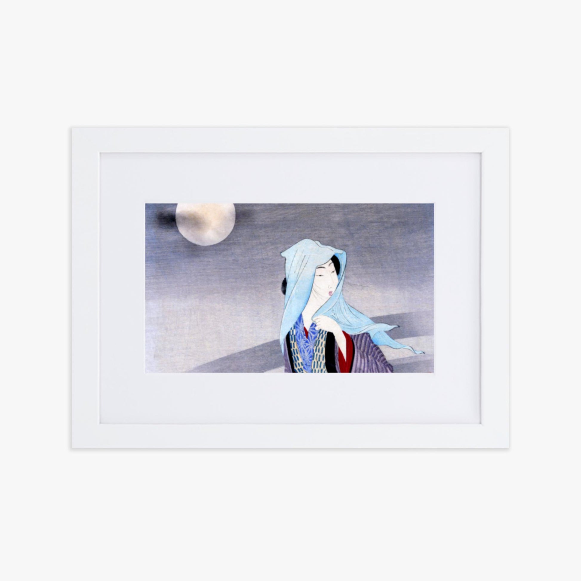 Takeuchi Keishu - Full Moon 21x30 cm Poster With White Frame