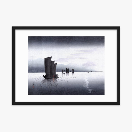 Ohara Koson - Fishing Boats 50x70 cm Poster With Black Frame