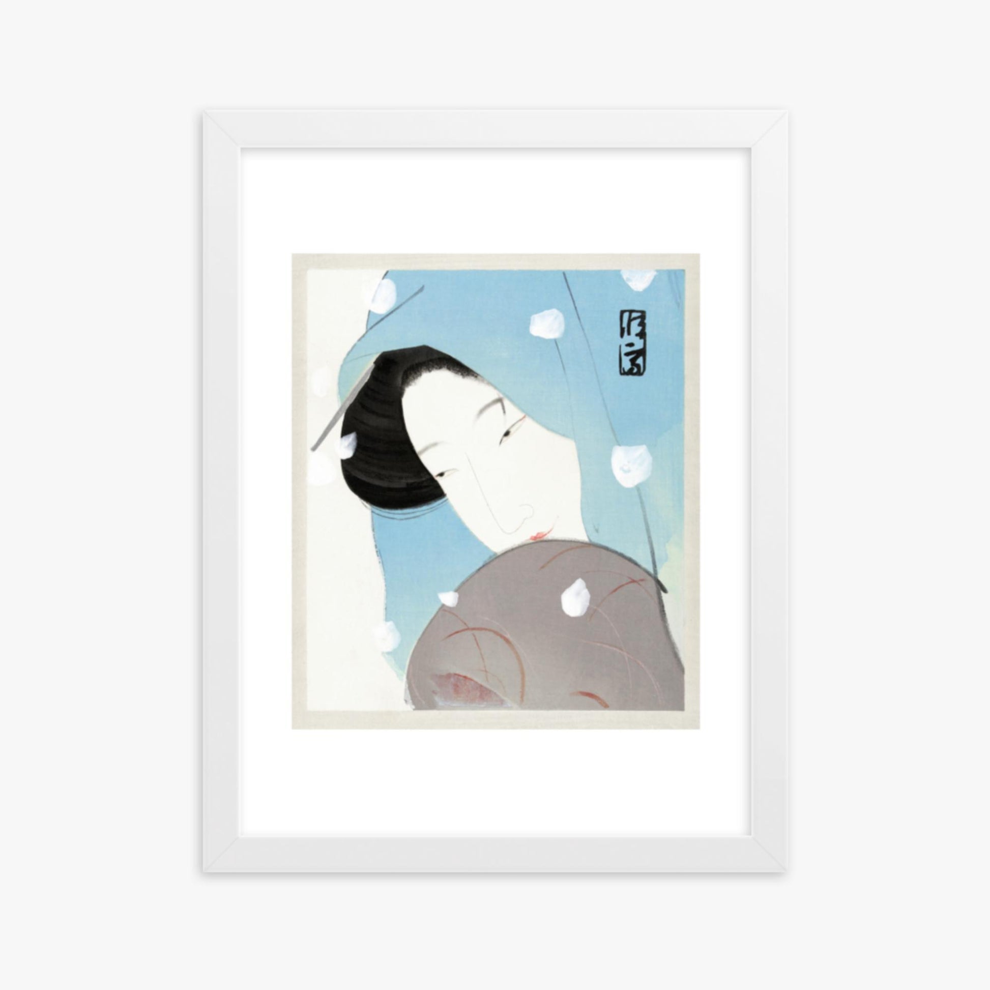 Kitano Tsunetomi - Umegawa 30x40 cm Poster With White Frame