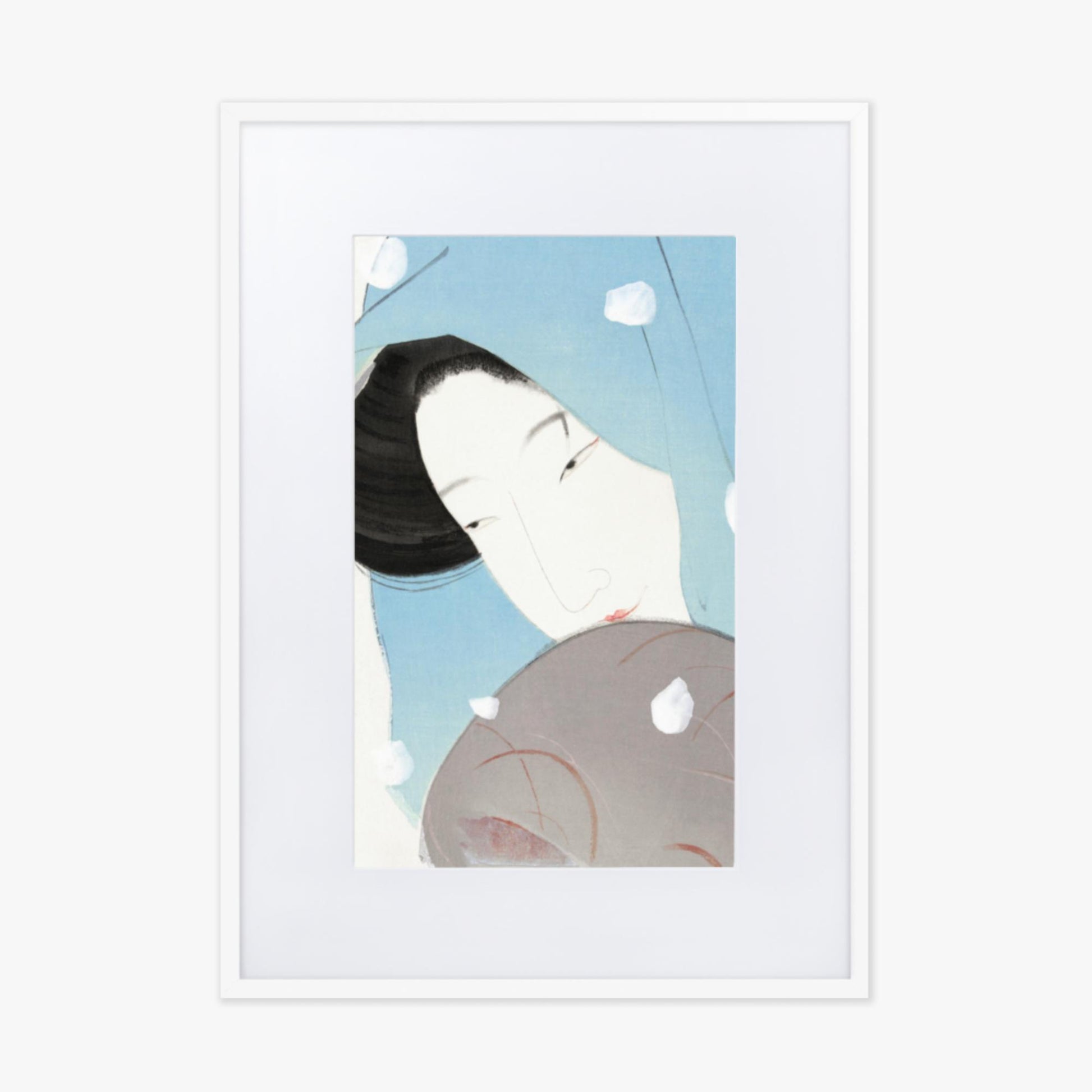 Kitano Tsunetomi - Umegawa 50x70 cm Poster With White Frame