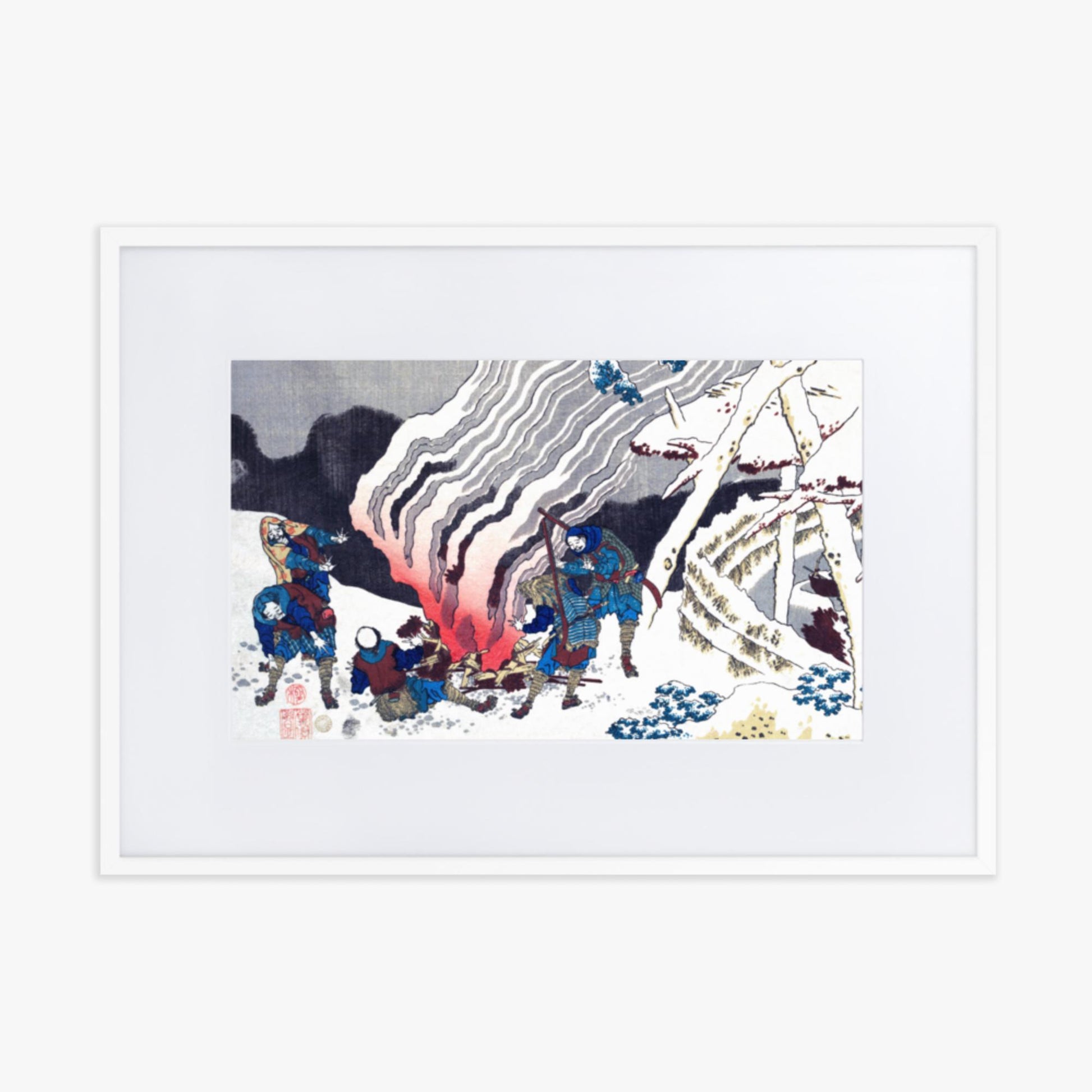 Katsushika Hokusai - Poem by Minamoto no Muneyuki Ason 50x70 cm Poster With White Frame