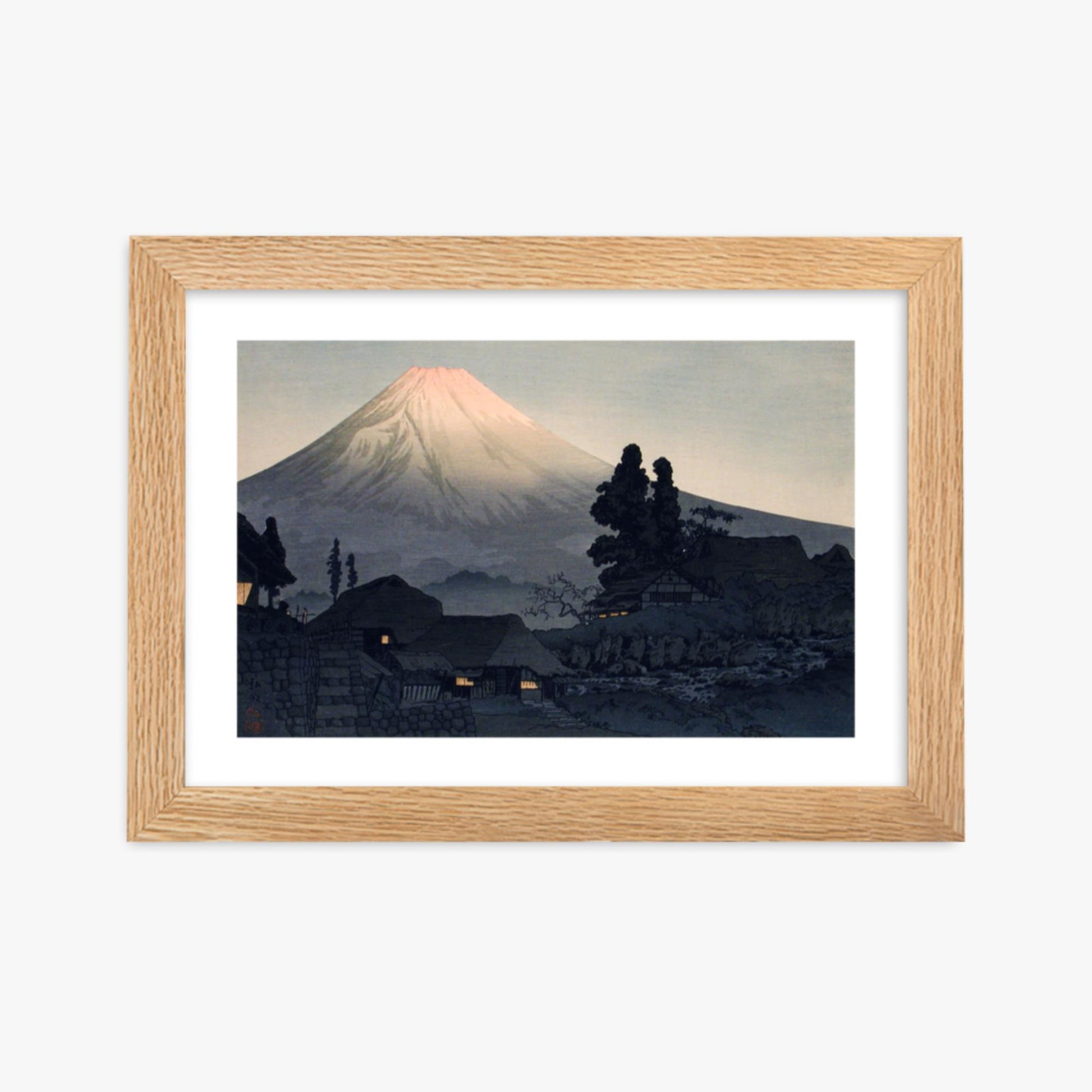 Takahashi Hiroaki (Shōtei) - Mount Fuji From Mizukubo 21x30 cm Poster With Oak Frame