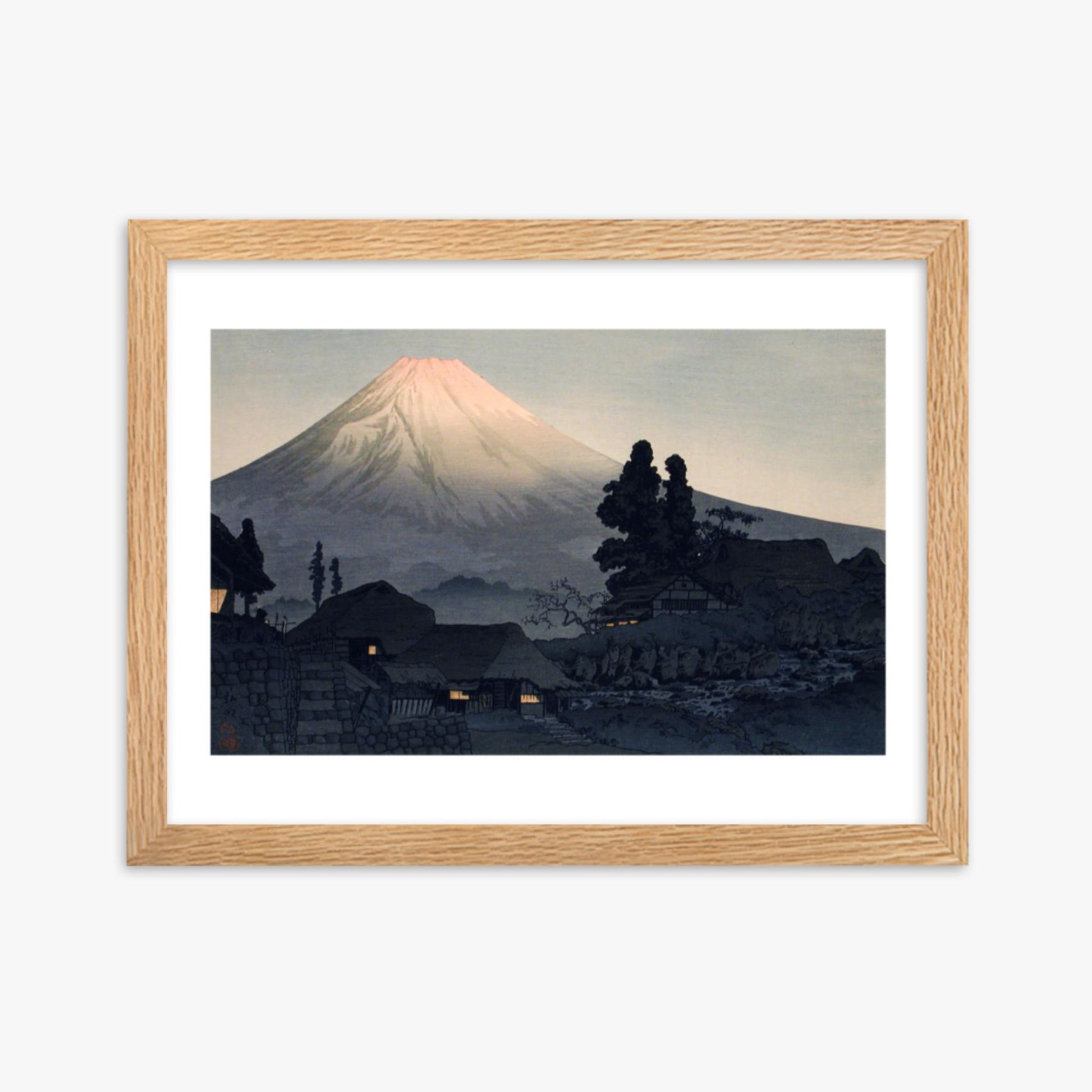 Takahashi Hiroaki (Shōtei) - Mount Fuji From Mizukubo 30x40 cm Poster With Oak Frame