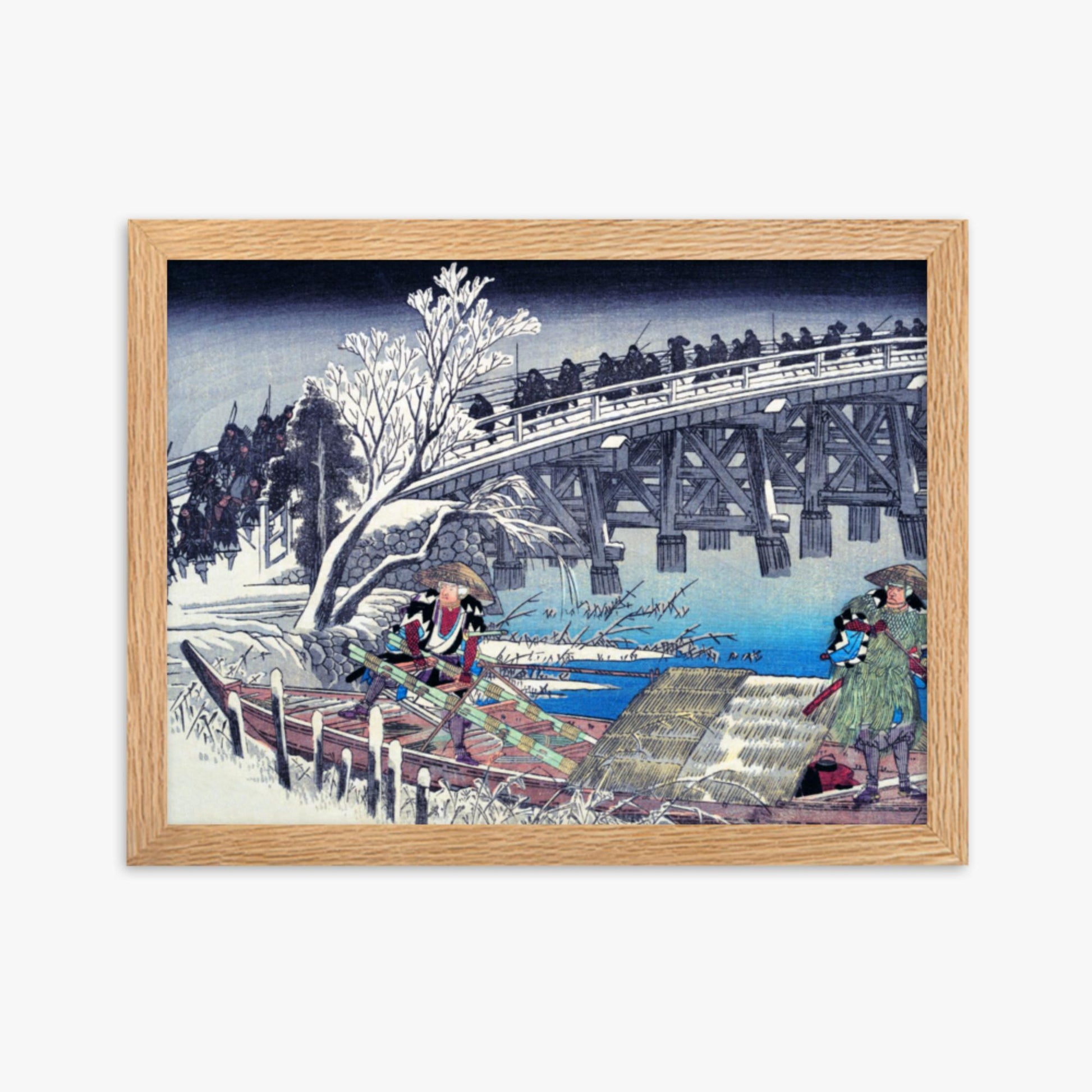 Utagawa Hiroshige - Scene I in Act XI of Chushingura 30x40 cm Poster With Oak Frame