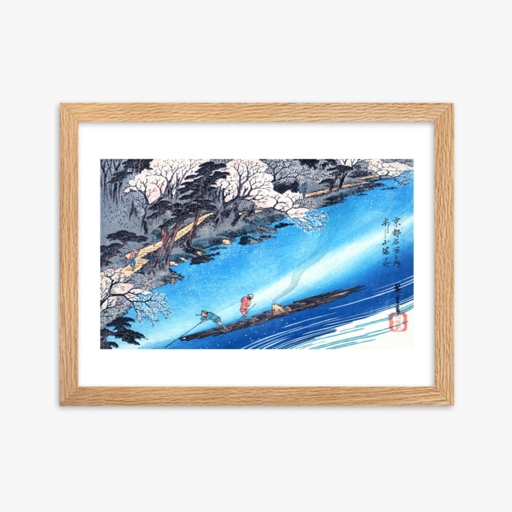 Utagawa Hiroshige - Arashiyama Manka 30x40 cm Poster With Oak Frame