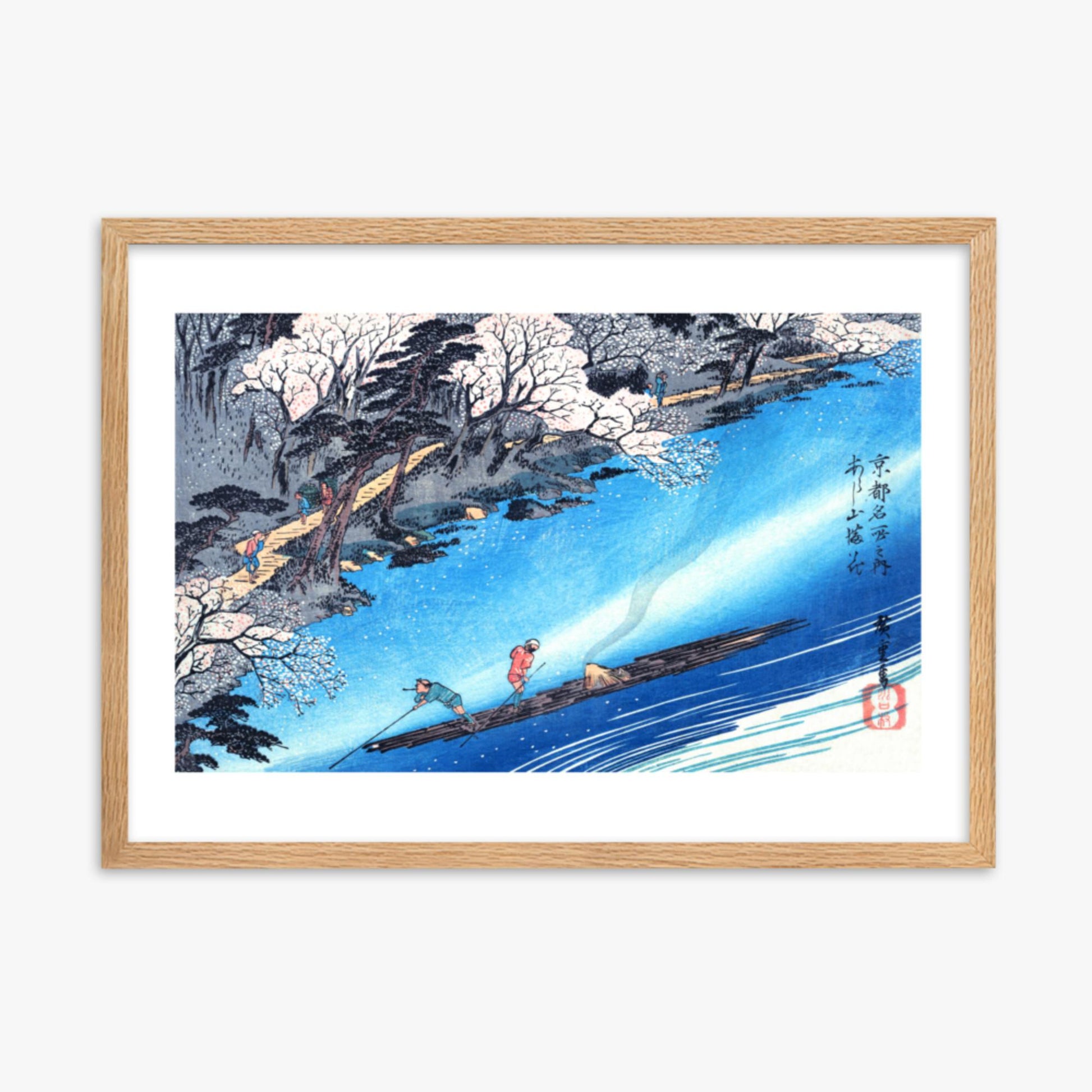 Utagawa Hiroshige - Arashiyama Manka 50x70 cm Poster With Oak Frame