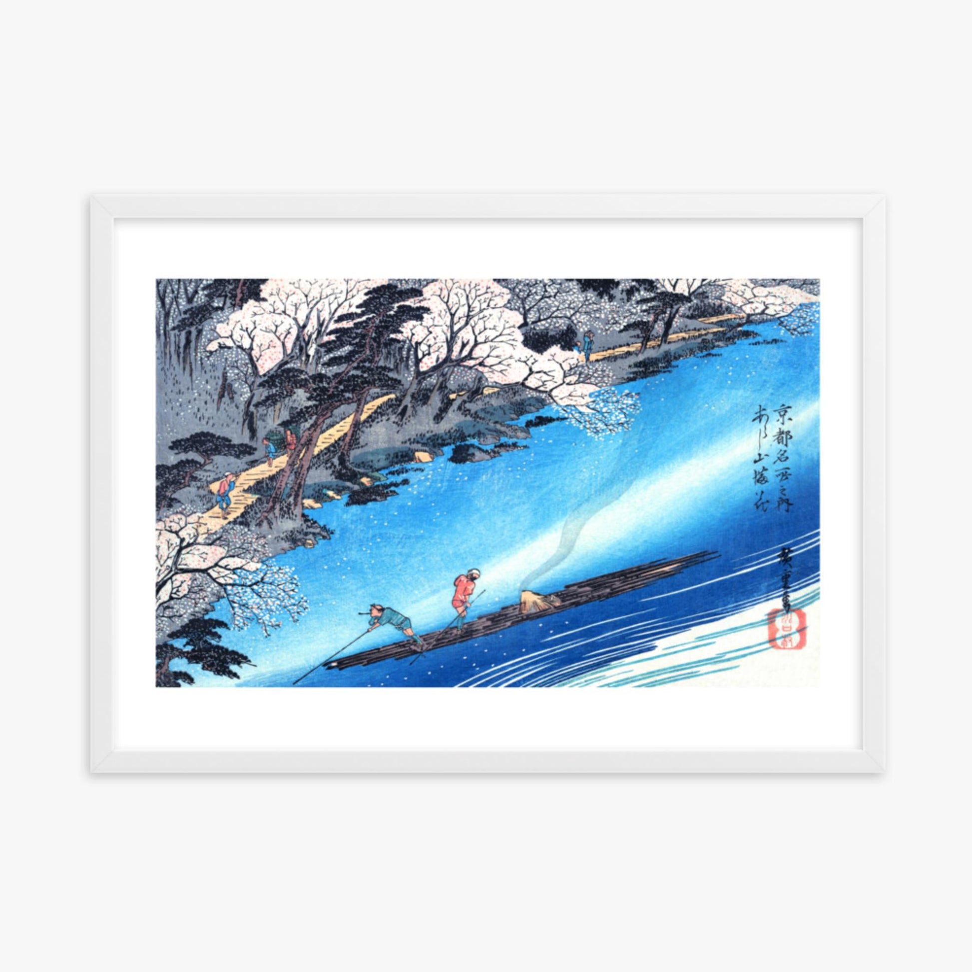 Utagawa Hiroshige - Arashiyama Manka 50x70 cm Poster With White Frame