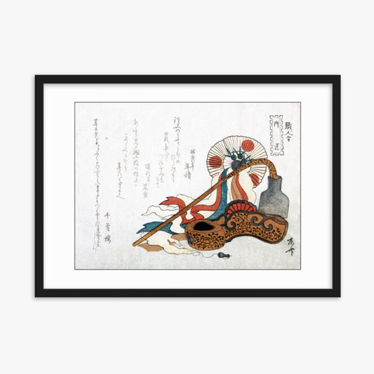 Ryūryūkyo Shinsai - Tools for the Carpenter 50x70 cm Poster With Black Frame