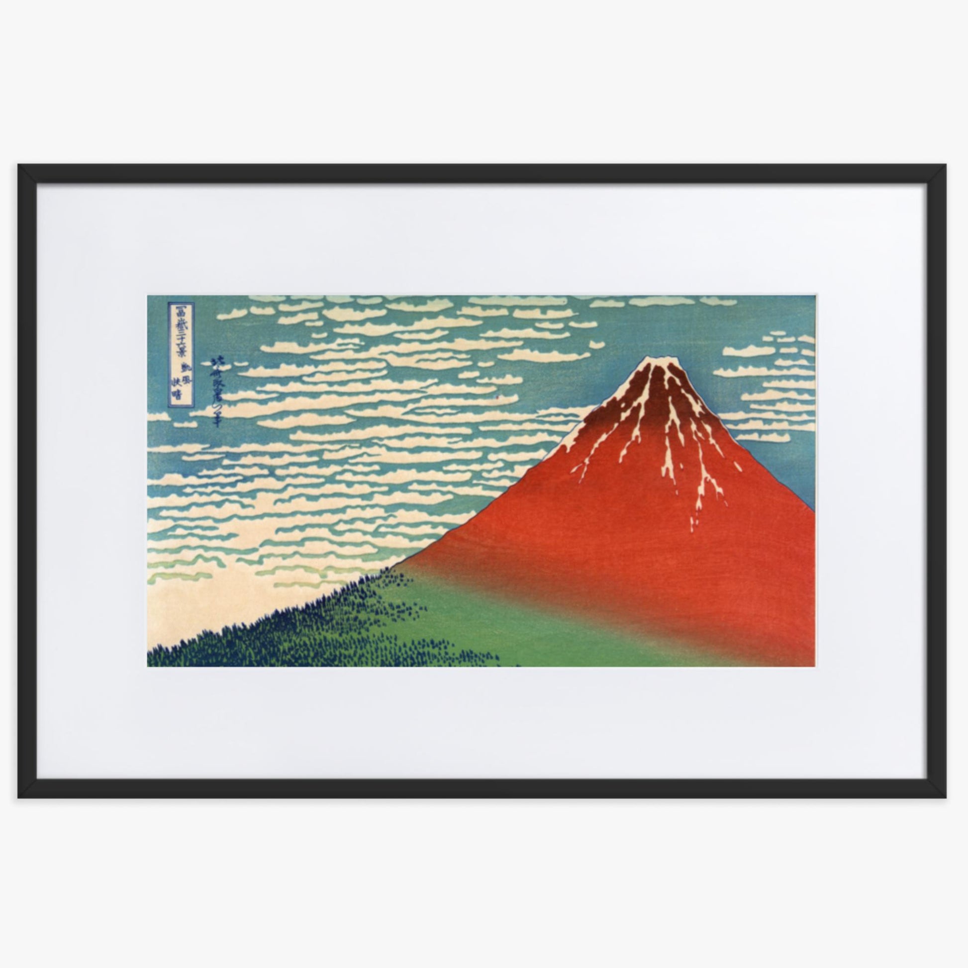 Katsushika Hokusai - Fine Wind, Clear Morning 61x91 cm Poster With Black Frame