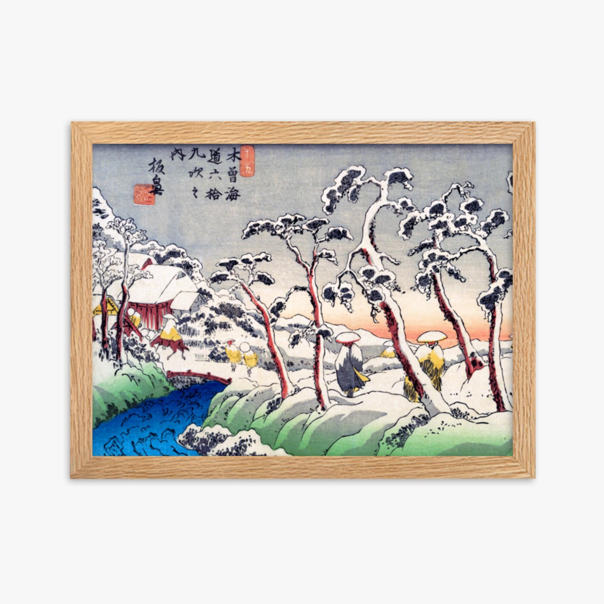 Keisai Eisen - Itabana 30x40 cm Poster With Oak Frame