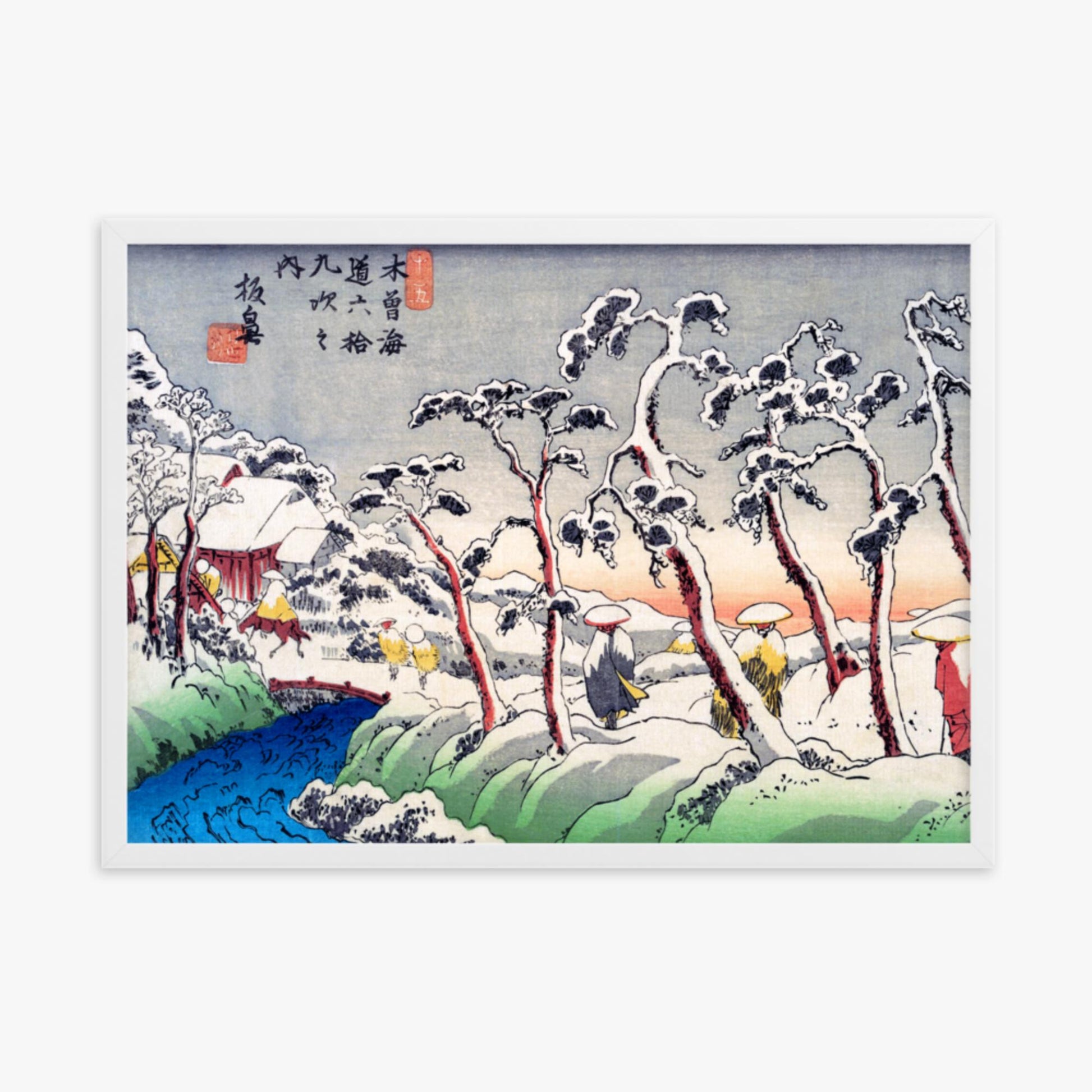 Keisai Eisen - Itabana 50x70 cm Poster With White Frame