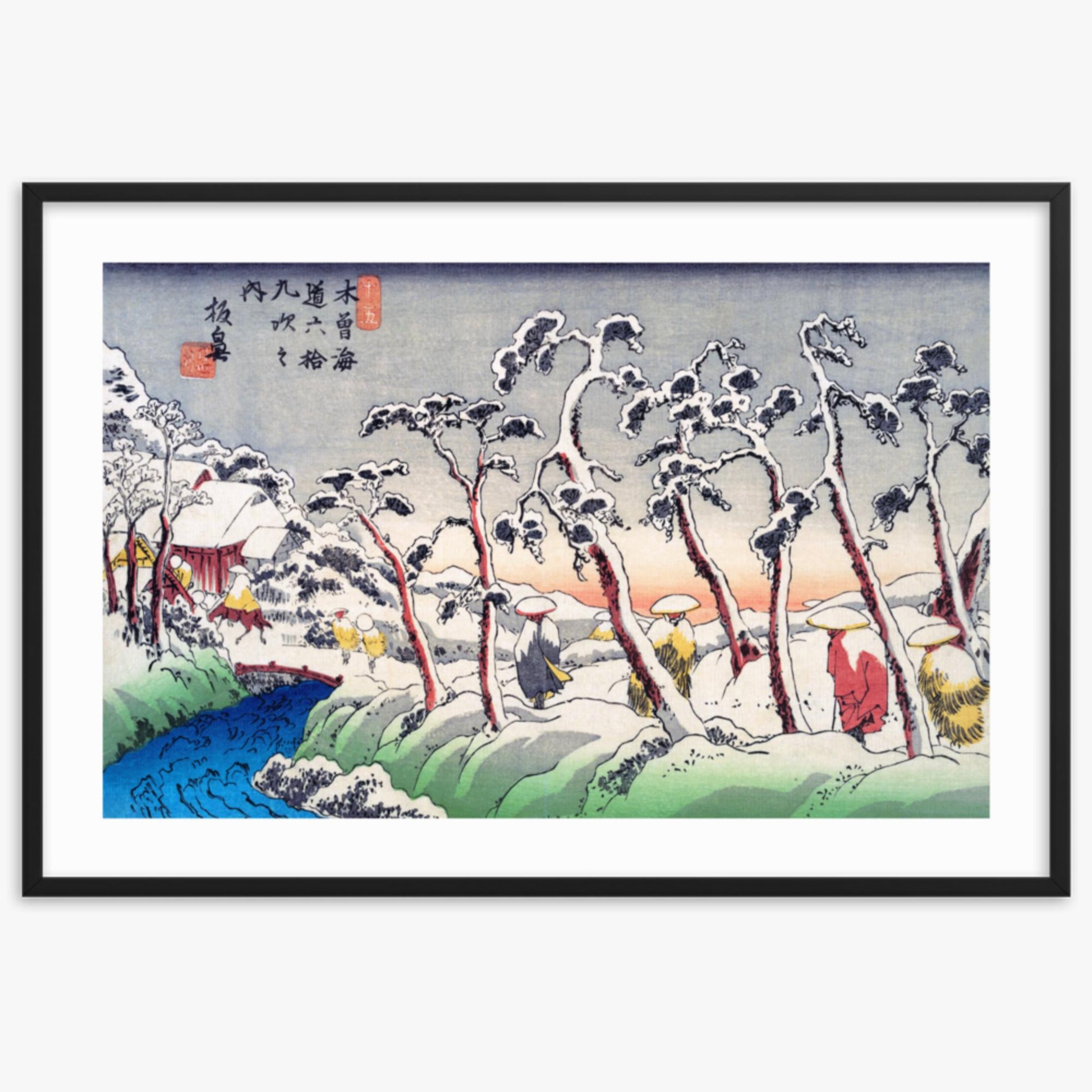 Keisai Eisen - Itabana 61x91 cm Poster With Black Frame