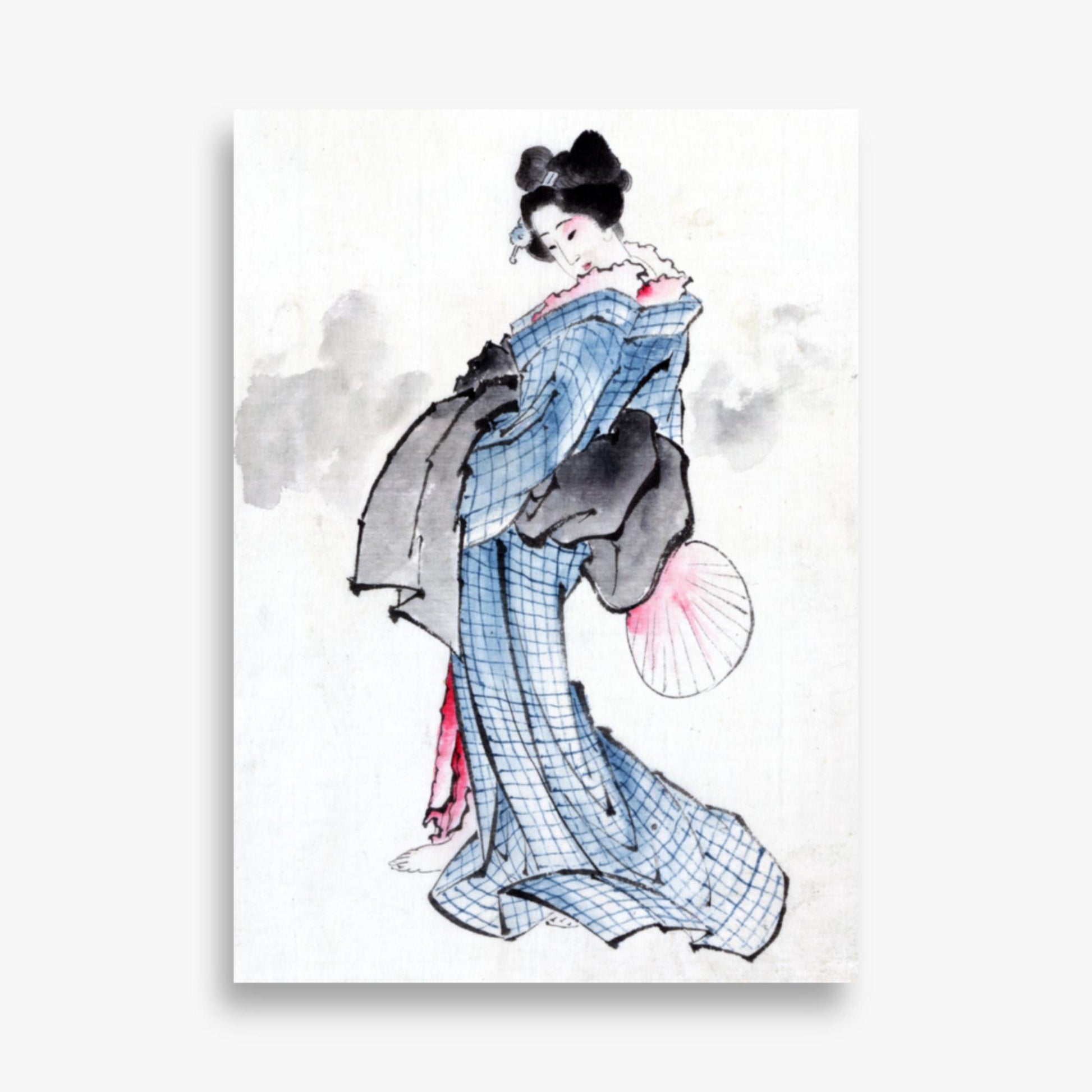 Katsushika Hokusai - Illustration of a Japanese Woman in Kimono 50x70 cm Poster