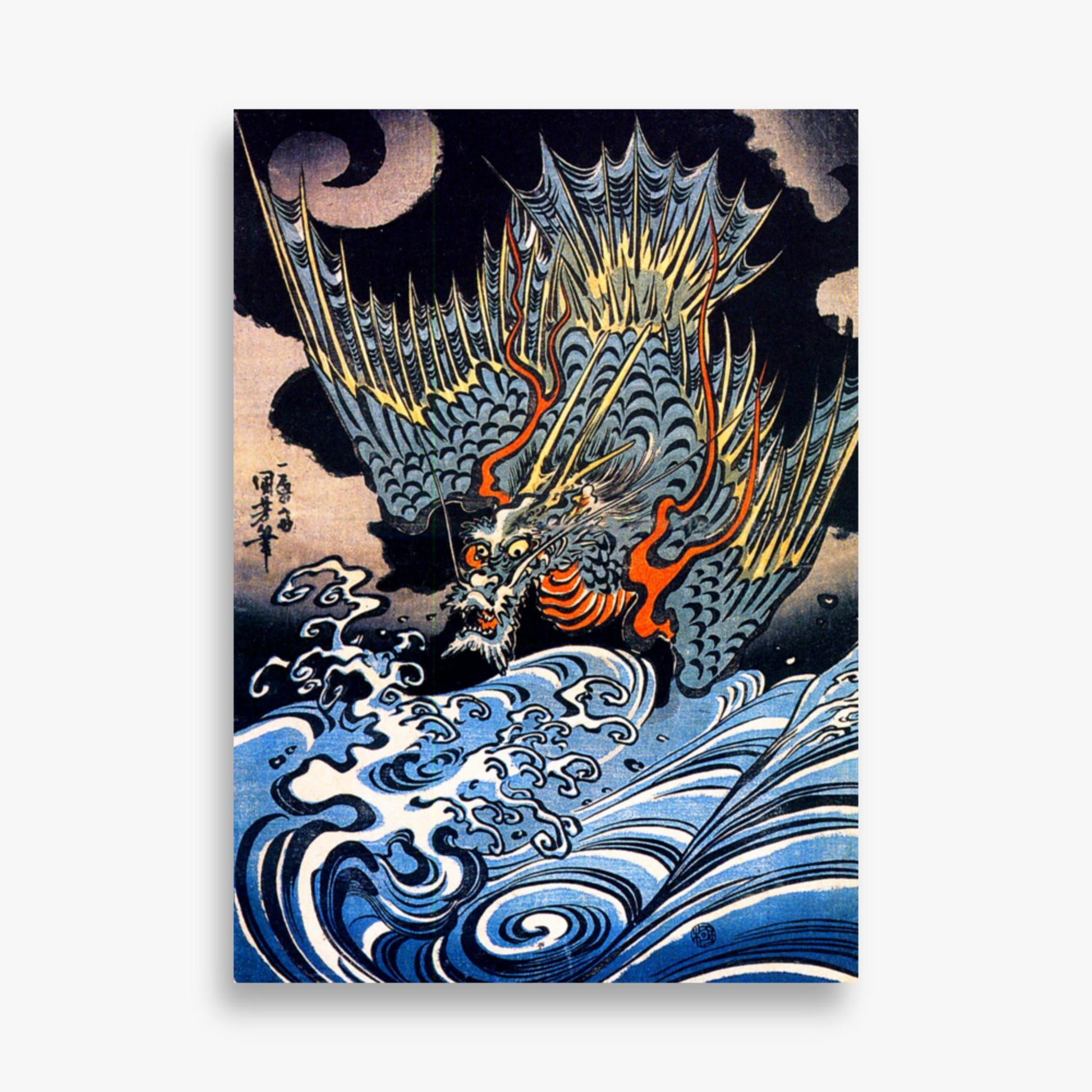 Utagawa Kuniyoshi: A Japanese sea dragon - 50x70 cm Poster