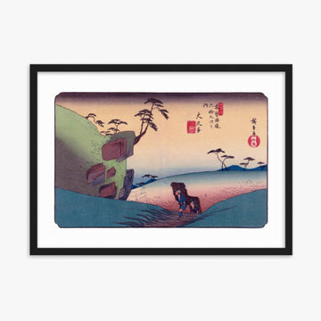 Keisai Yeisen, Utagawa Hiroshige: Okute-juku, Station 47 of 'The Sixty-Nine Stations of the Nakasendo - 50x70 cm Poster With Black Frame