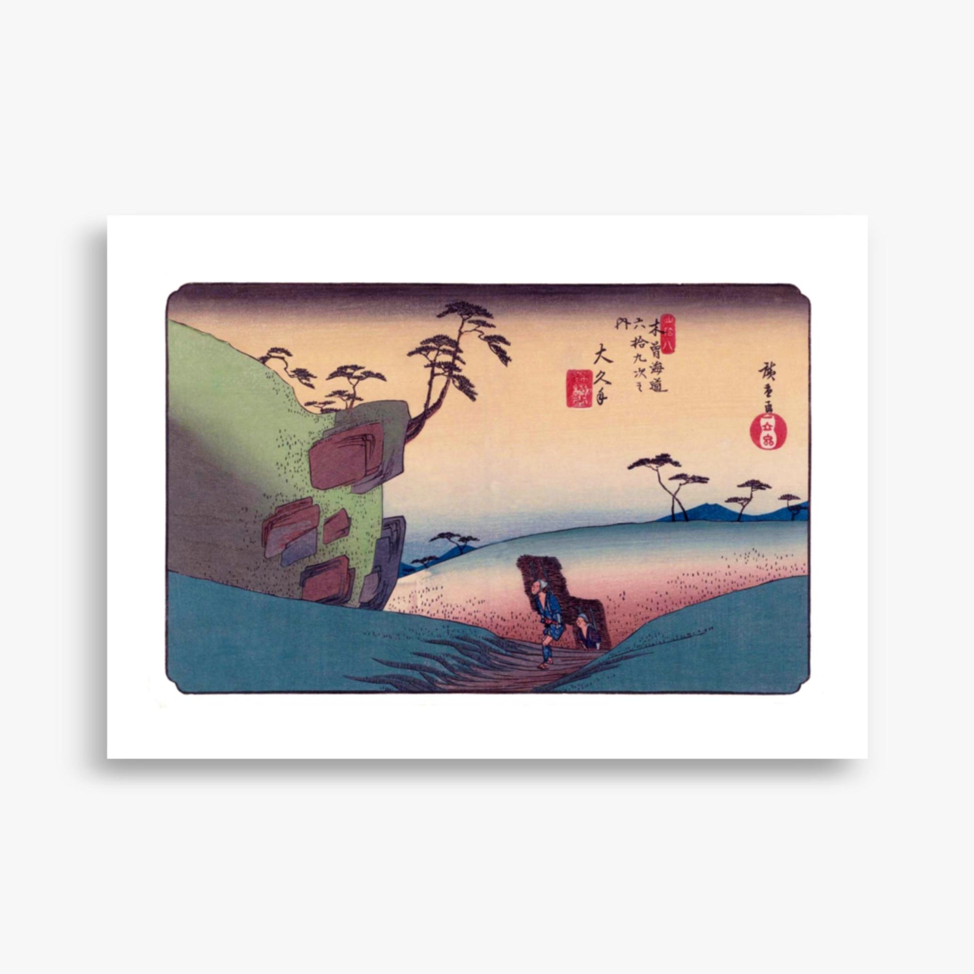 Keisai Yeisen, Utagawa Hiroshige: Okute-juku, Station 47 of 'The Sixty-Nine Stations of the Nakasendo - 50x70 cm Poster