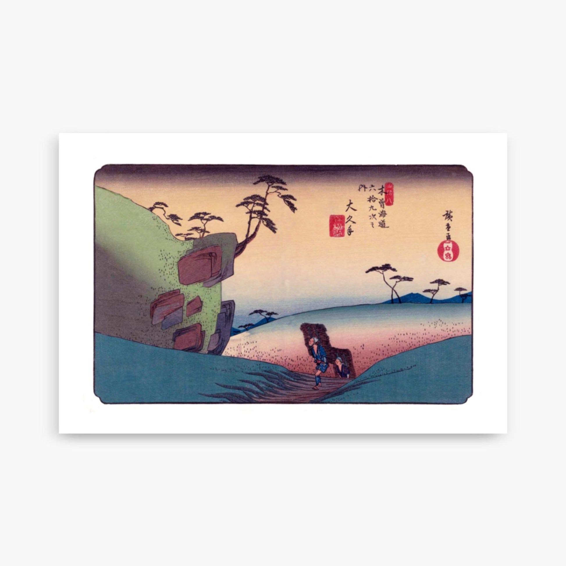 Keisai Yeisen, Utagawa Hiroshige: Okute-juku, Station 47 of 'The Sixty-Nine Stations of the Nakasendo - 61x91 cm Poster