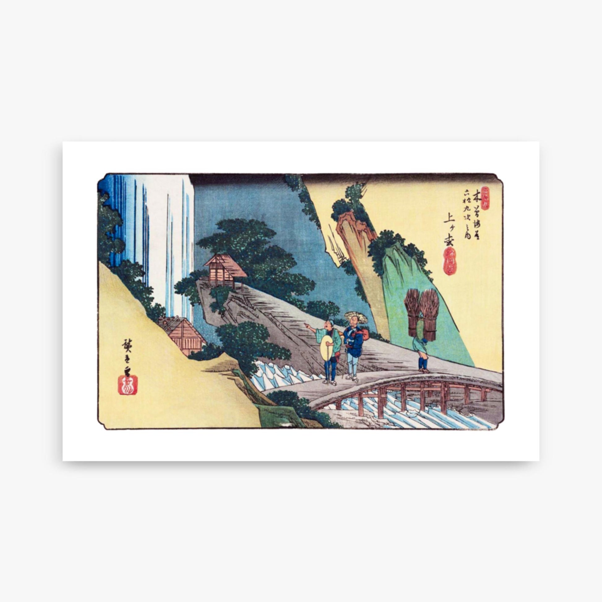 Keisai Yeisen, Utagawa Hiroshige: Agematsu-juku, Sixty-nine Stations of the Kiso Road - 61x91 cm Poster