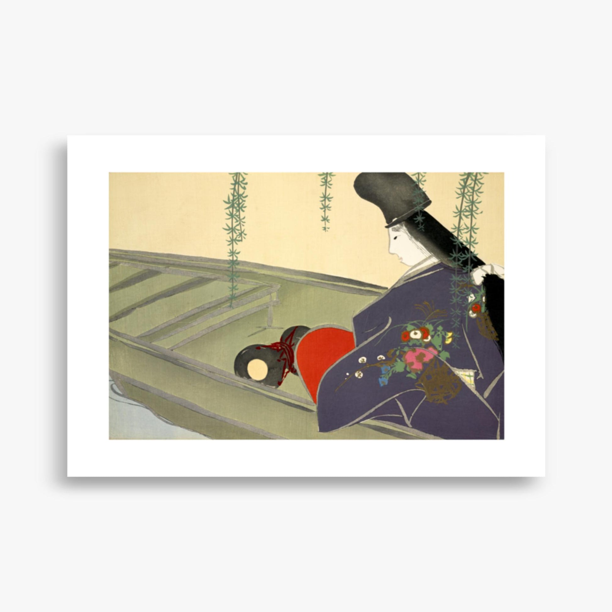 Kamisaka Sekka: Asazuma-bune, from Momoyo-gusa - 50x70 cm Poster