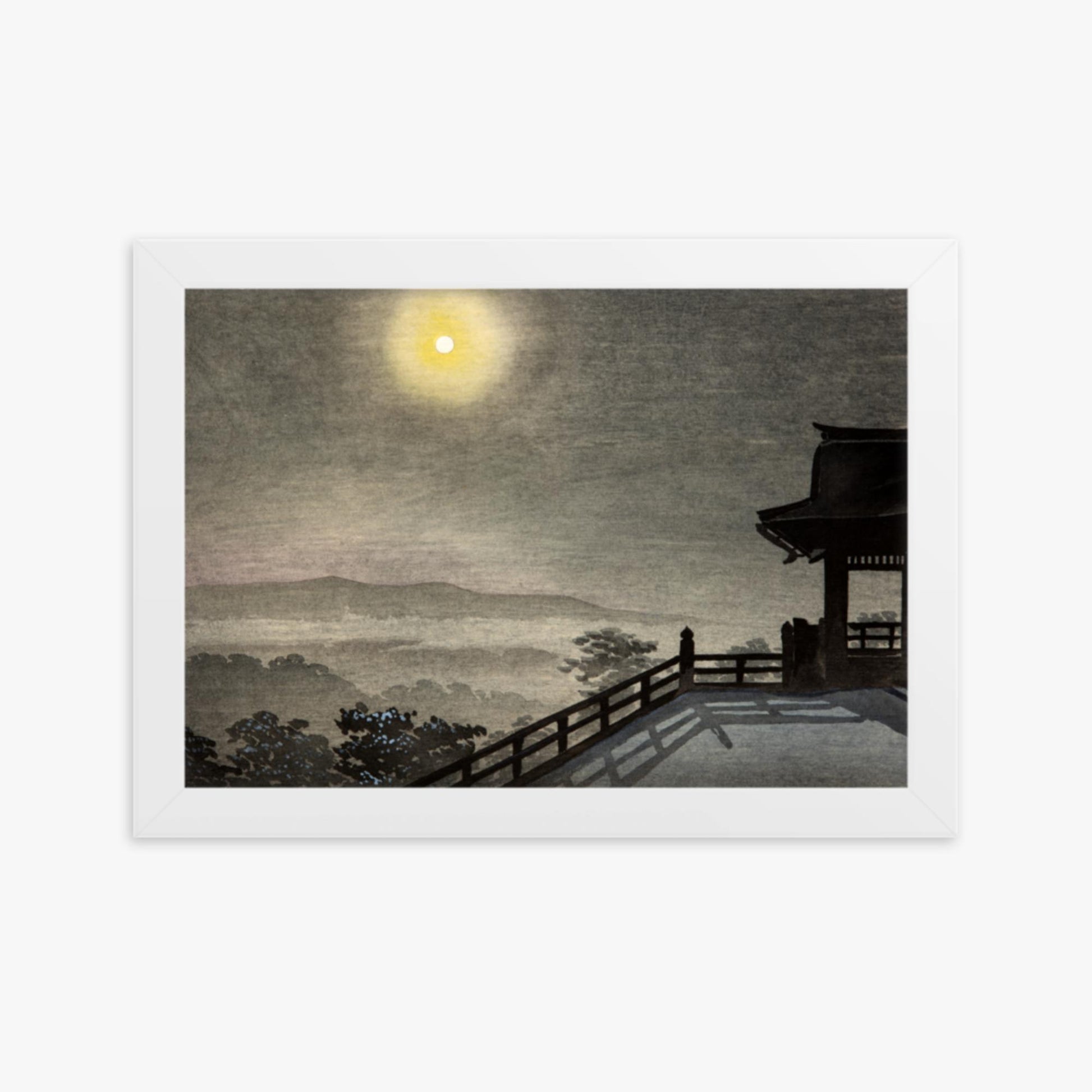 Kobayashi Kiyochika: Cool Moon Evening at Kiyomizudo in the Eastern Capital - 21x30 cm Poster With White Frame