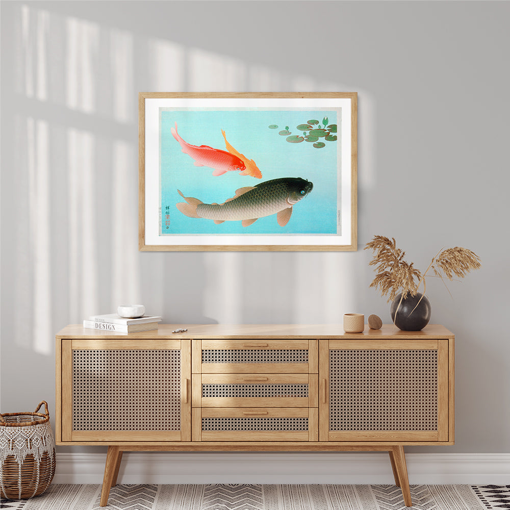 Interior Design Concept: Common and Golden Carp (Ohara Koson)