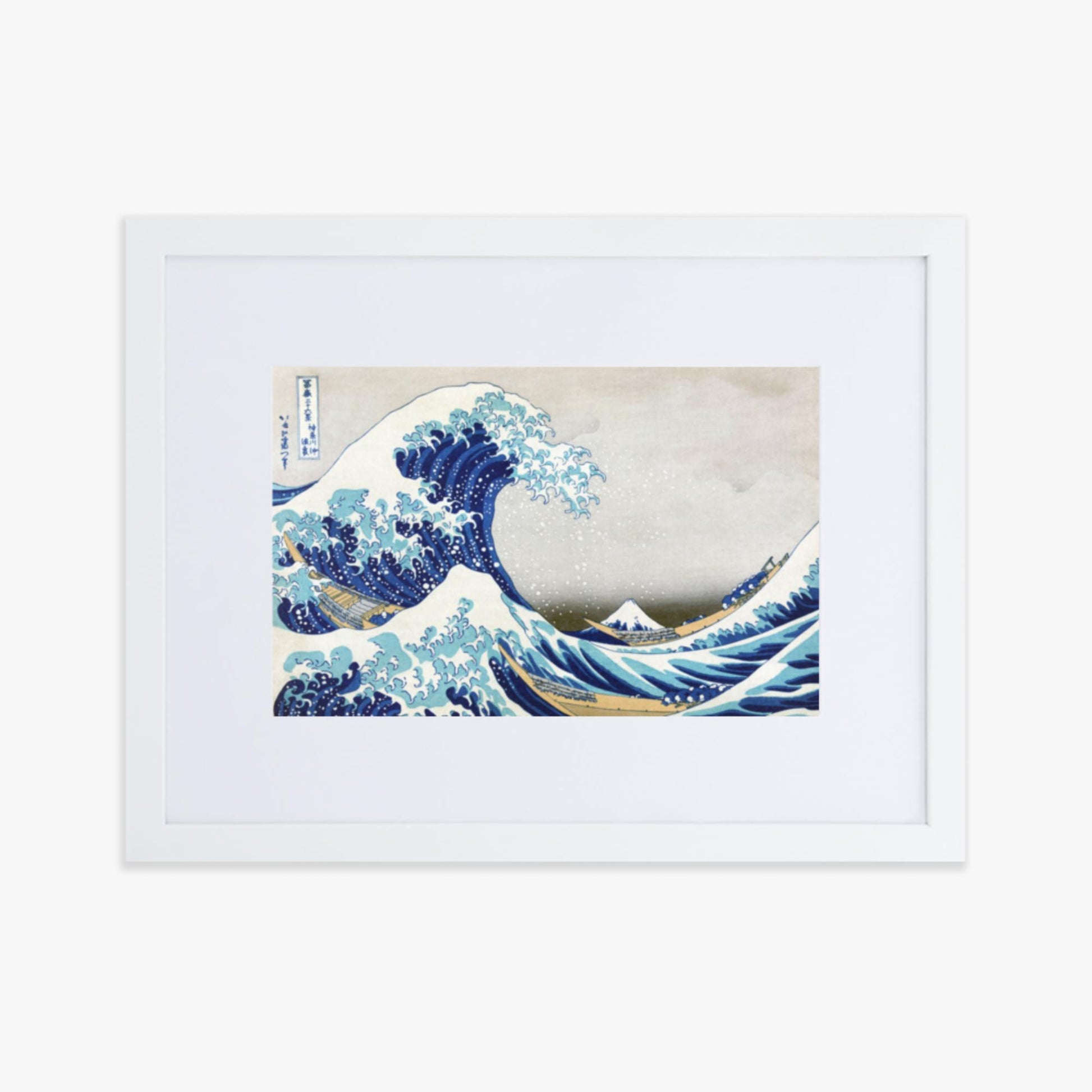 Katsushika Hokusai - The Great Wave off Kanagawa 30x40 cm Poster With White Frame