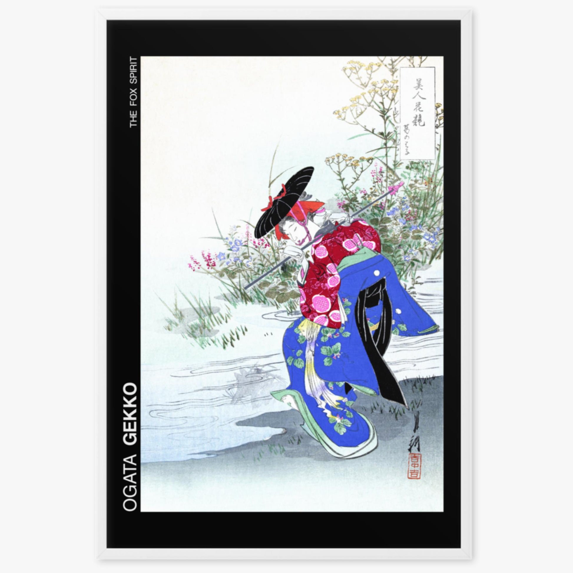 Ogata Gekko - The Fox Spirit - Decoration 61x91 cm Poster With White Frame