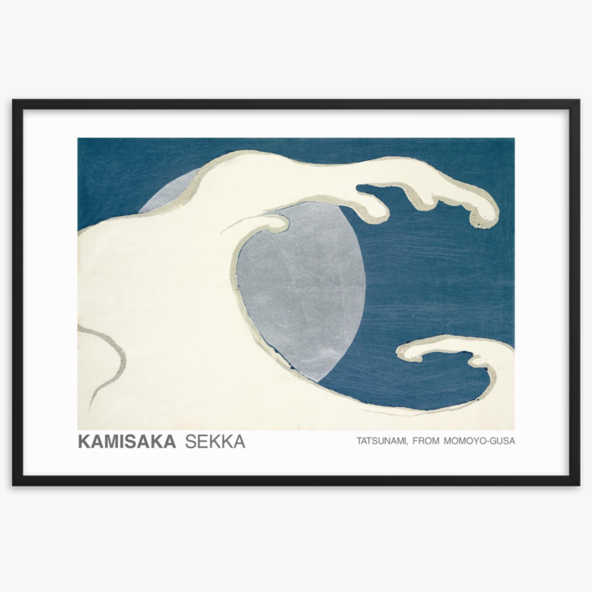 Kamisaka Sekka: Tatsunami, from Momoyo-gusa - Japandi - 61x91 cm Poster With Black Frame