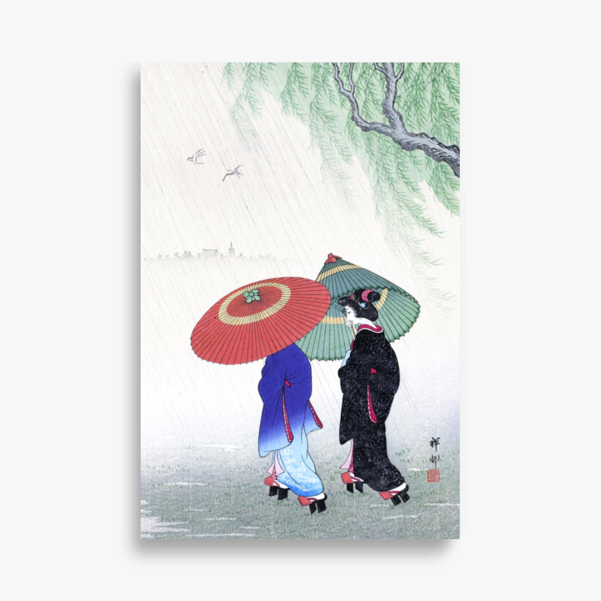 Ohara Koson - Two Women in the Rain 61x91 cm Poster