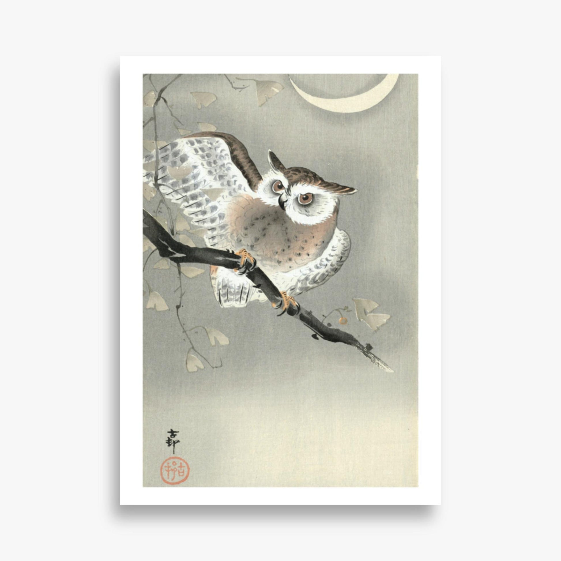 Ohara Koson - Long-Eared Owl in Ginkgo 50x70 cm Poster