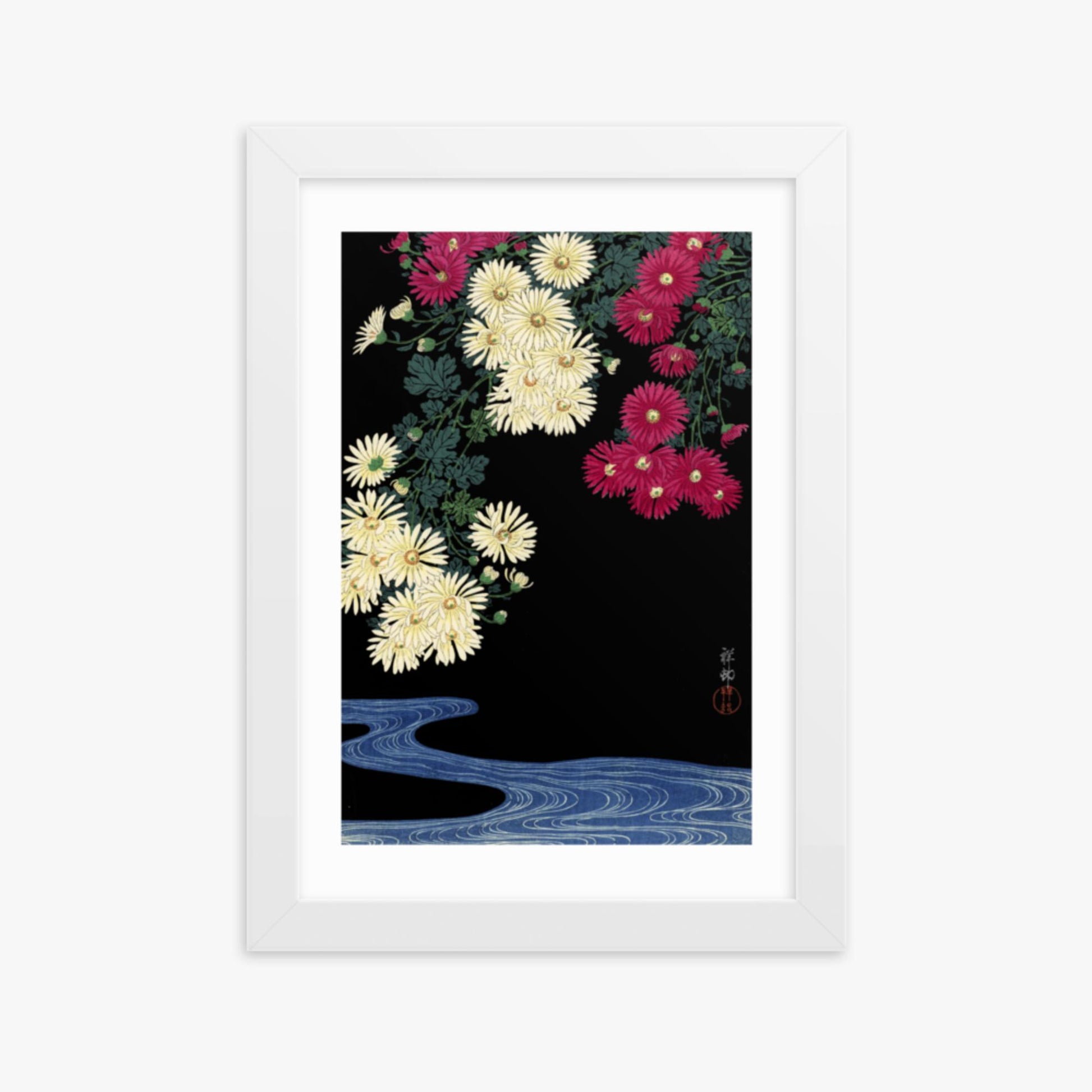 Ohara Koson - Chrysanthemums 21x30 cm Poster With White Frame