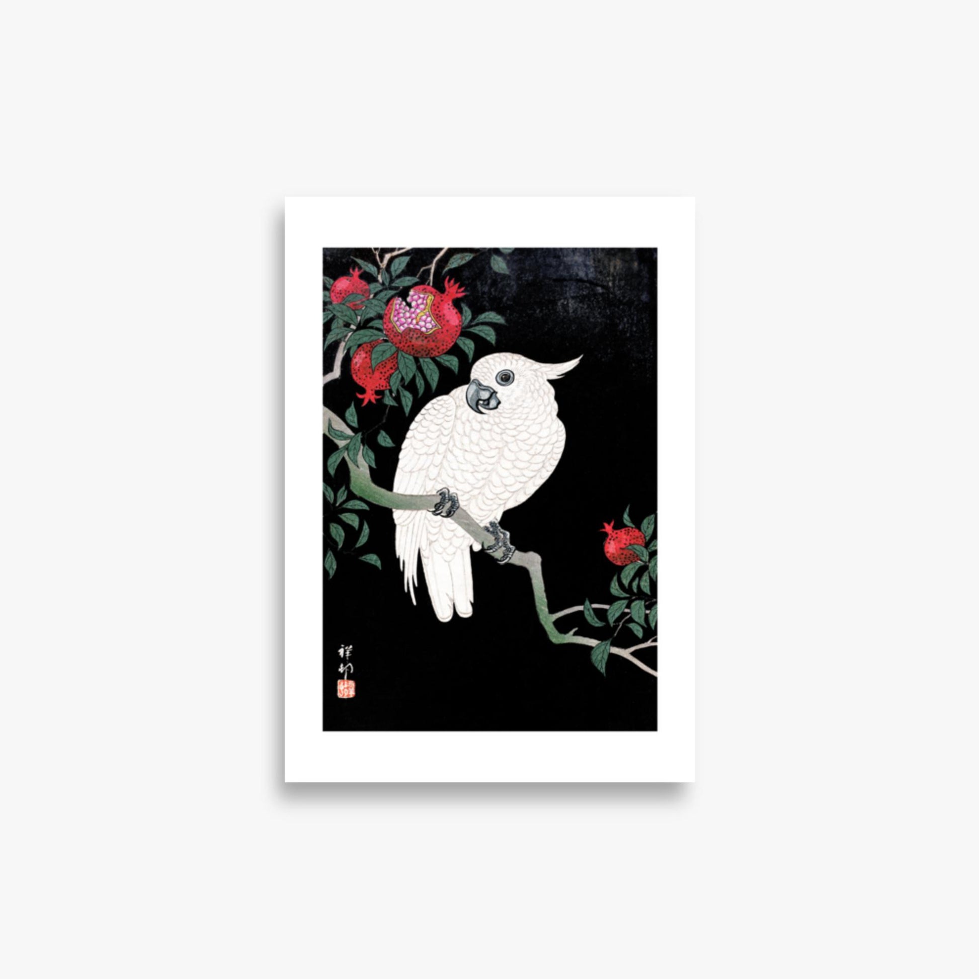 Ohara Koson - Cockatoo and Pomegranate 21x30 cm Poster