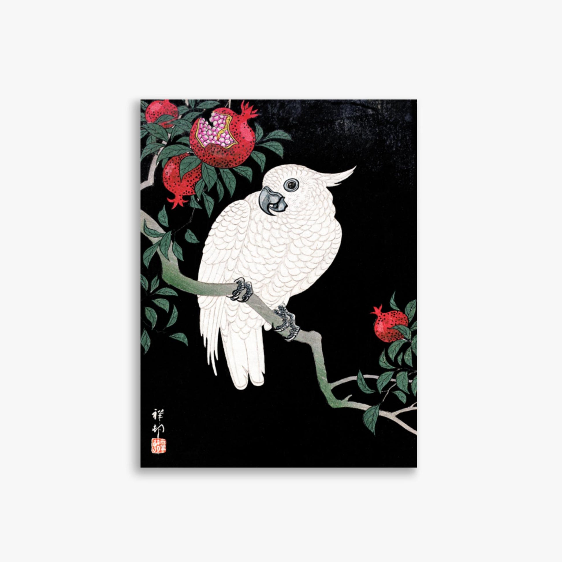 Ohara Koson - Cockatoo and Pomegranate 30x40 cm Poster