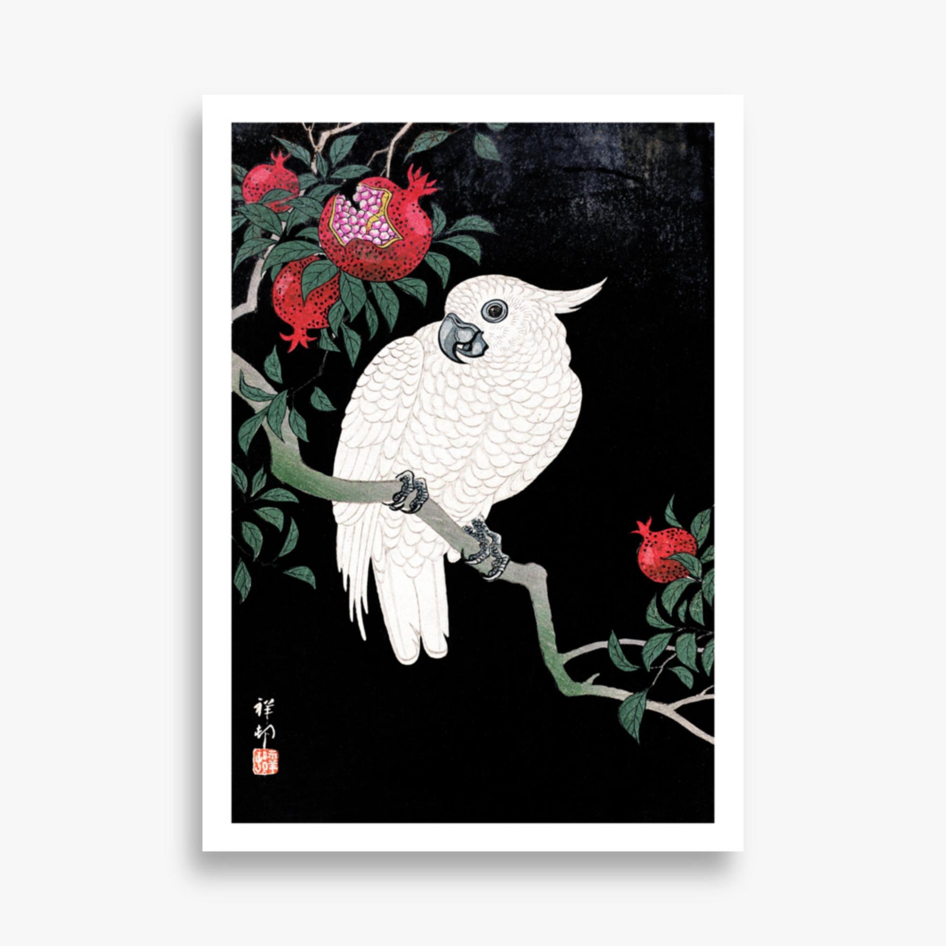 Ohara Koson - Cockatoo and Pomegranate 50x70 cm Poster