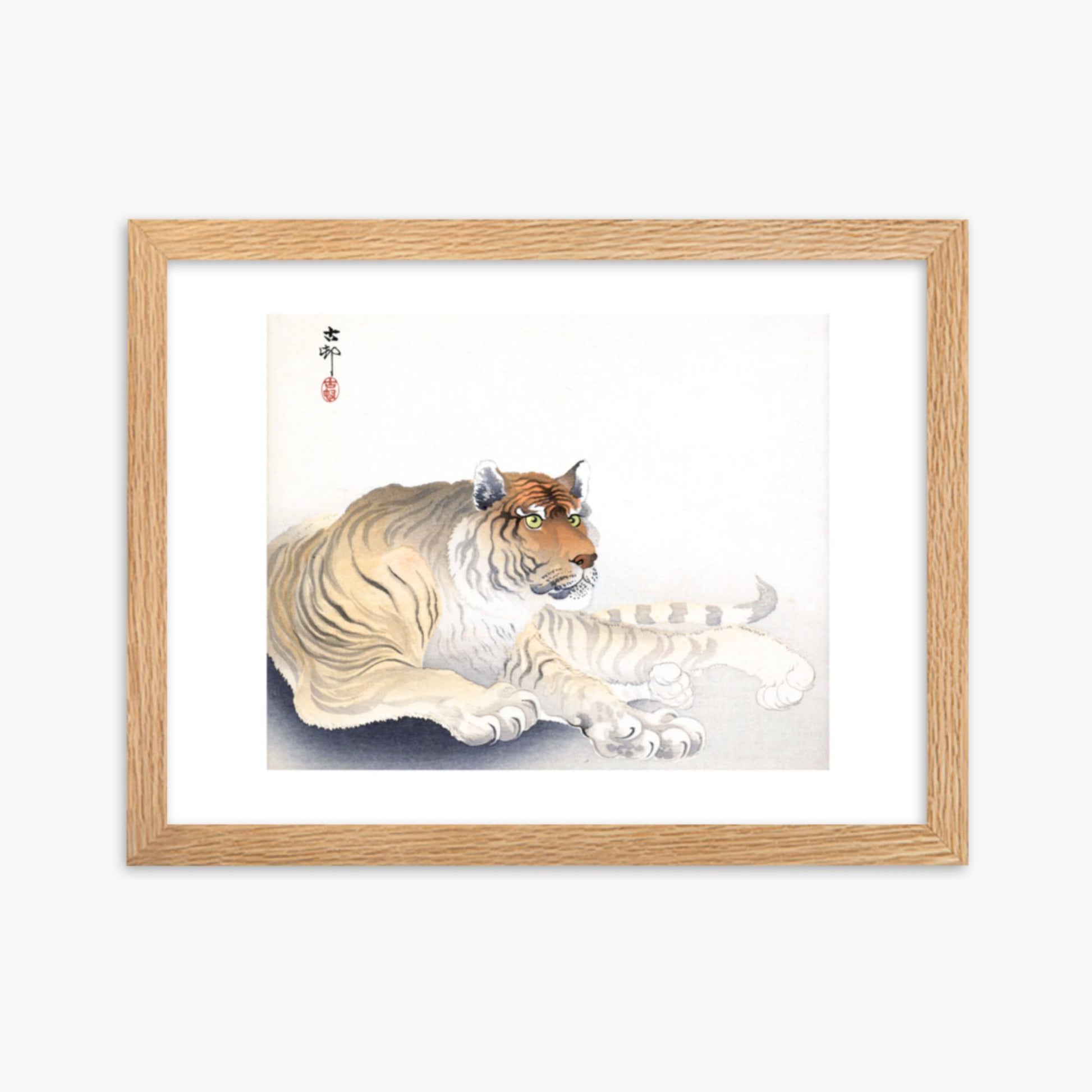 Ohara Koson - Tiger 30x40 cm Poster With Oak Frame