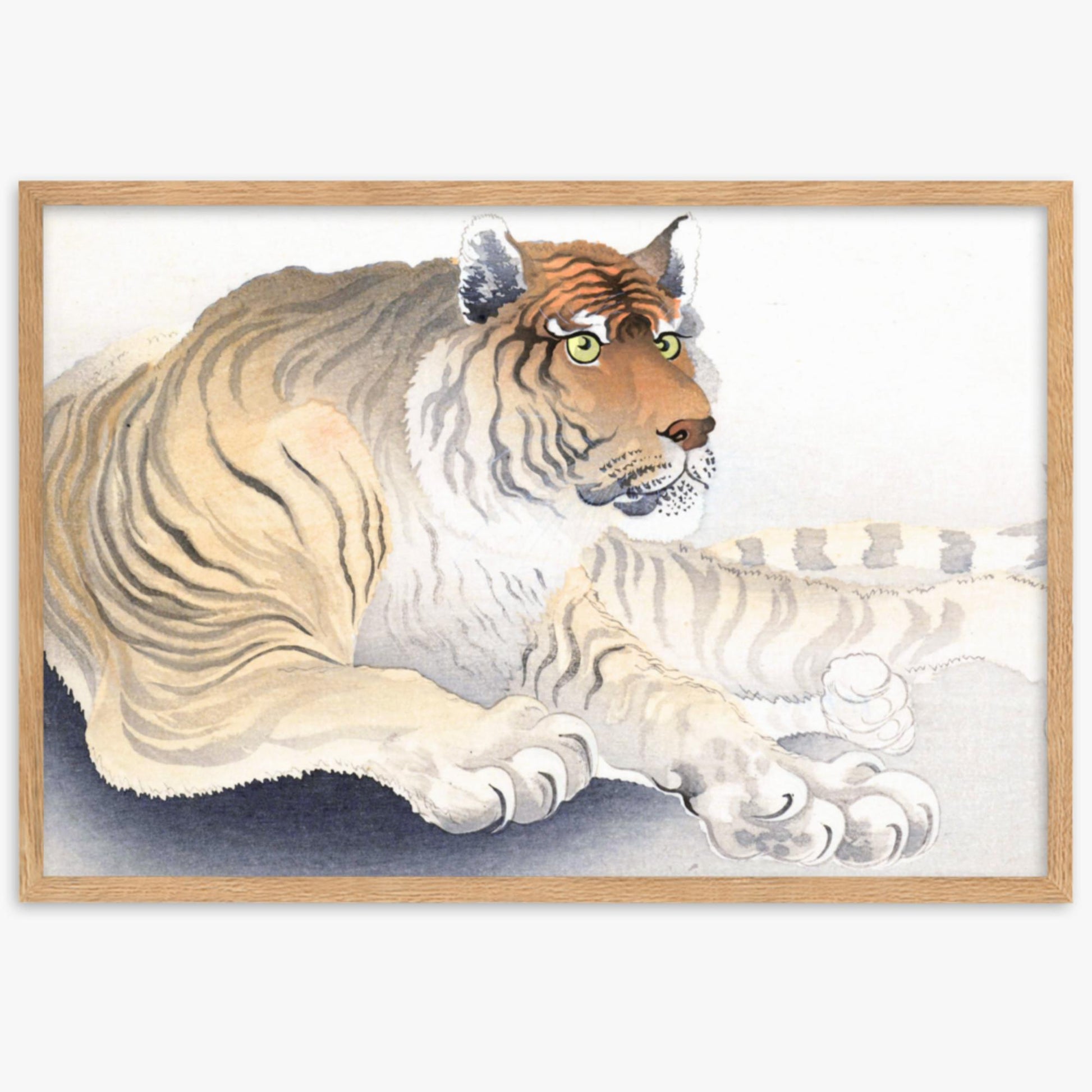 Ohara Koson - Tiger 61x91 cm Poster With Oak Frame