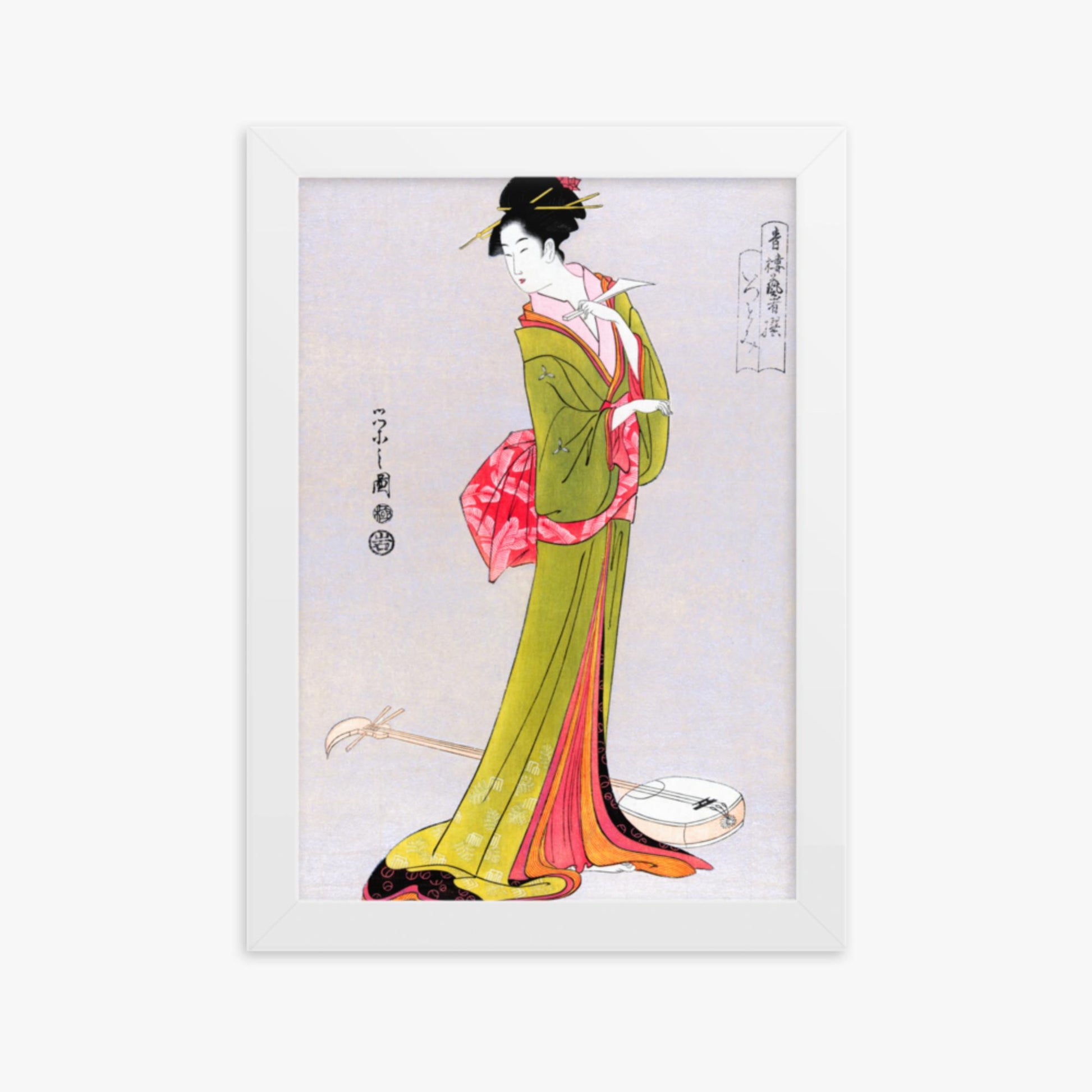 Eishi Hosoda - Itsutomi 21x30 cm Poster With White Frame