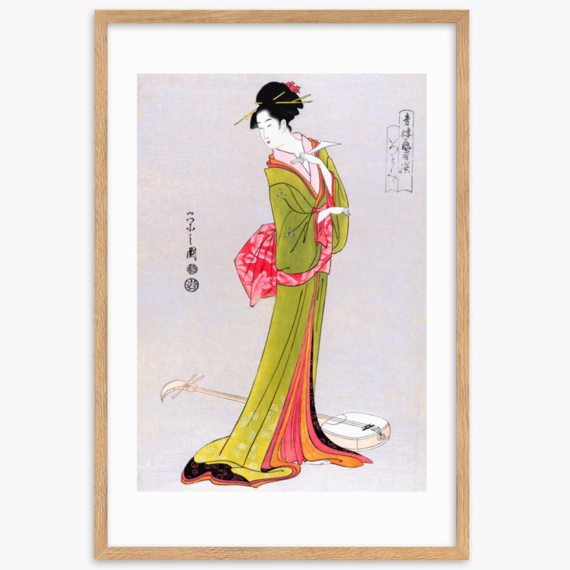 Eishi Hosoda - Itsutomi 61x91 cm Poster With Oak Frame