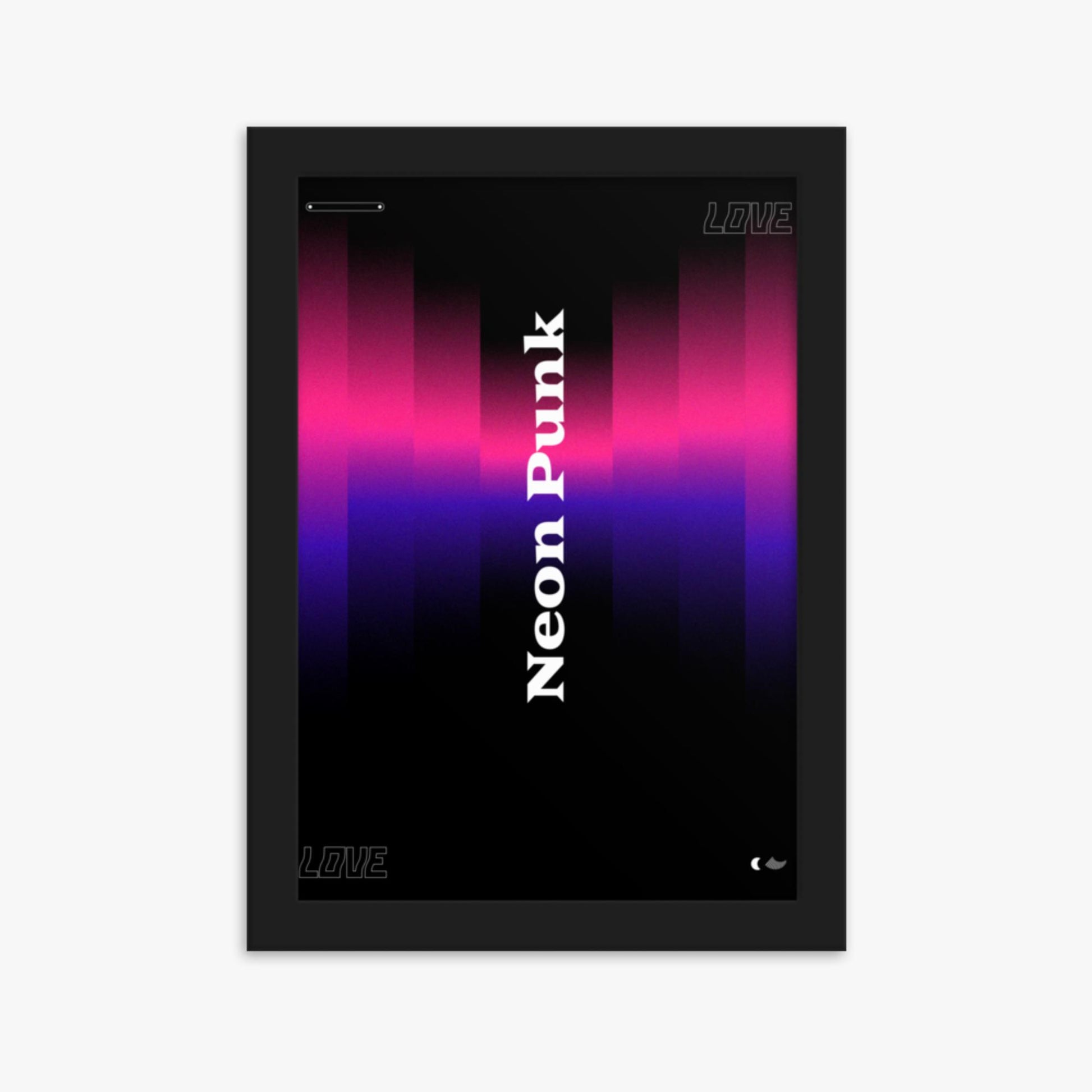 Modern illustration: VerticalNeon 21x30 cm Poster With Black Frame Frame