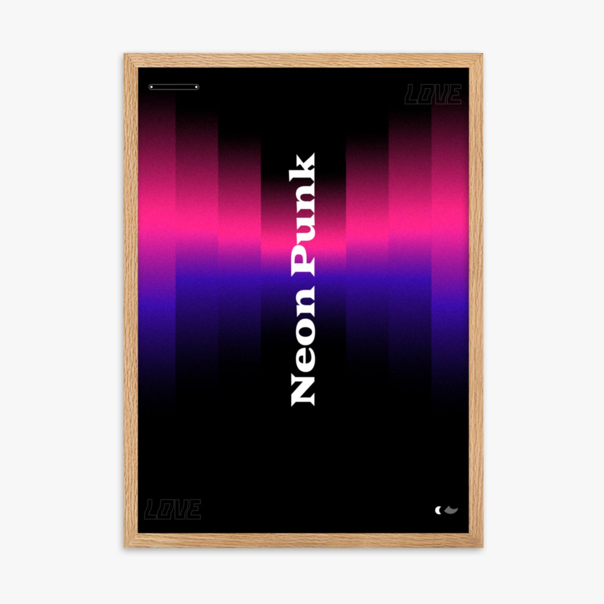 Modern illustration: VerticalNeon 50x70 cm Poster With Oak Frame Frame