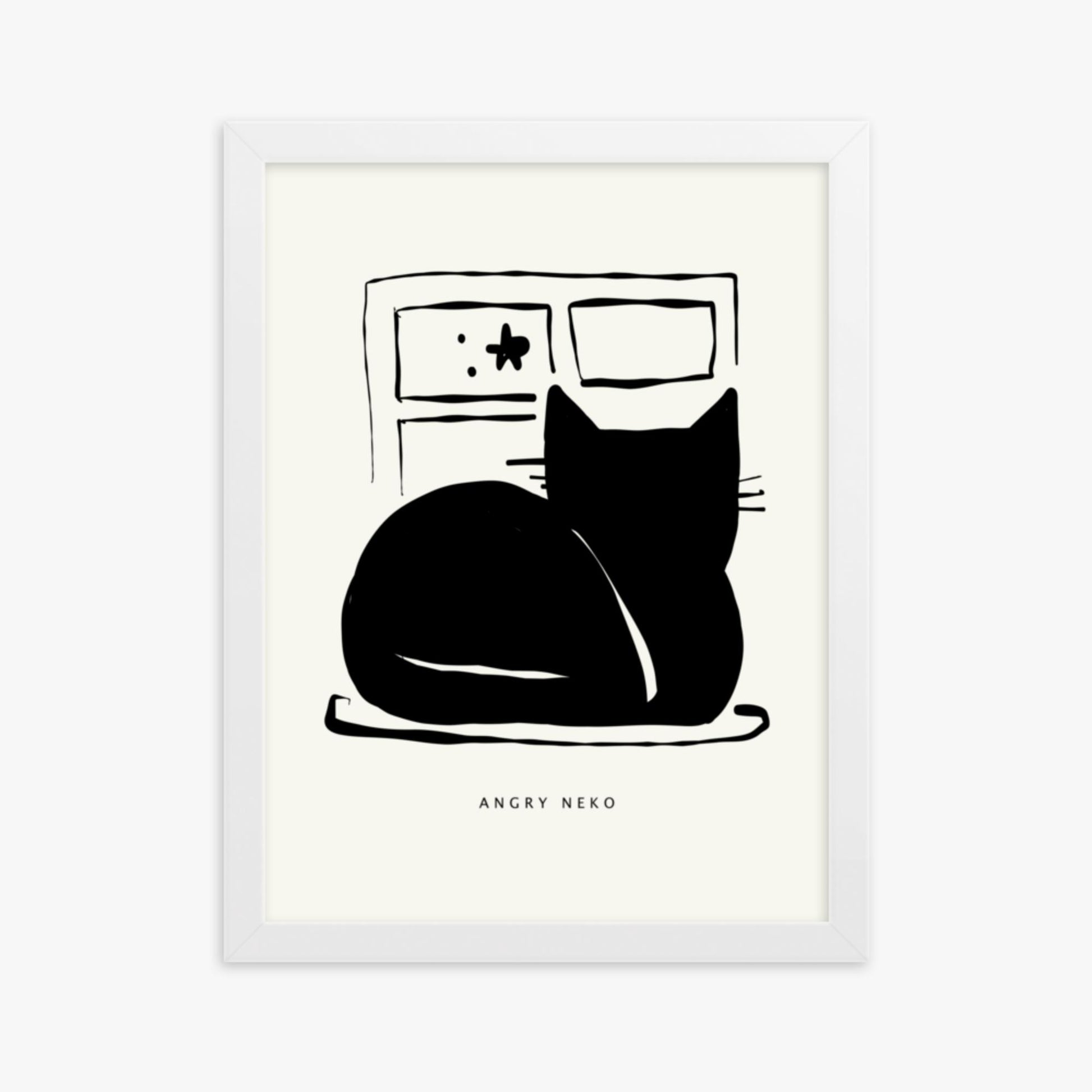 Modern illustration: Nope 30x40 cm Poster With White Frame Frame