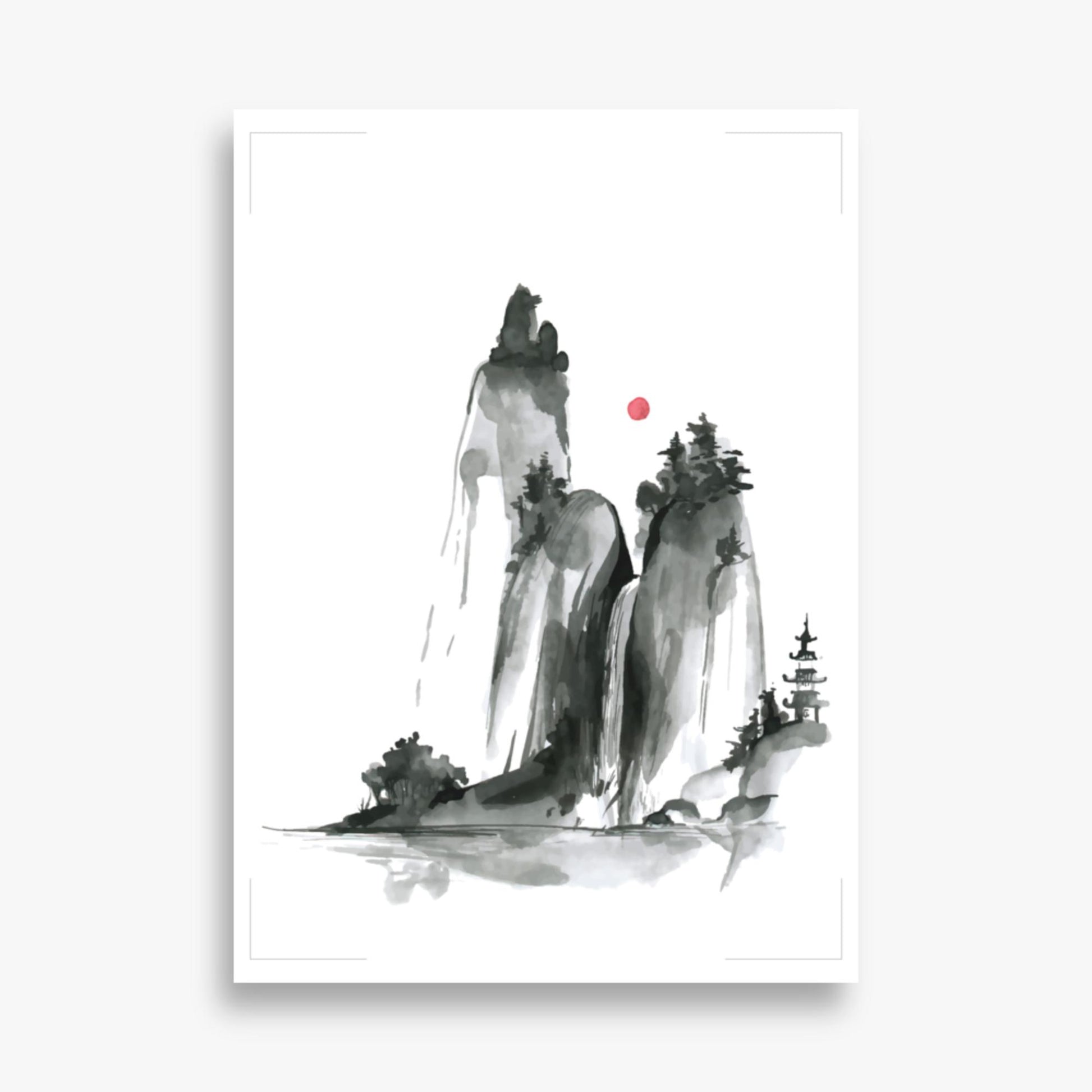 Modern illustration: Shrine on a Hill 50x70 cm Poster