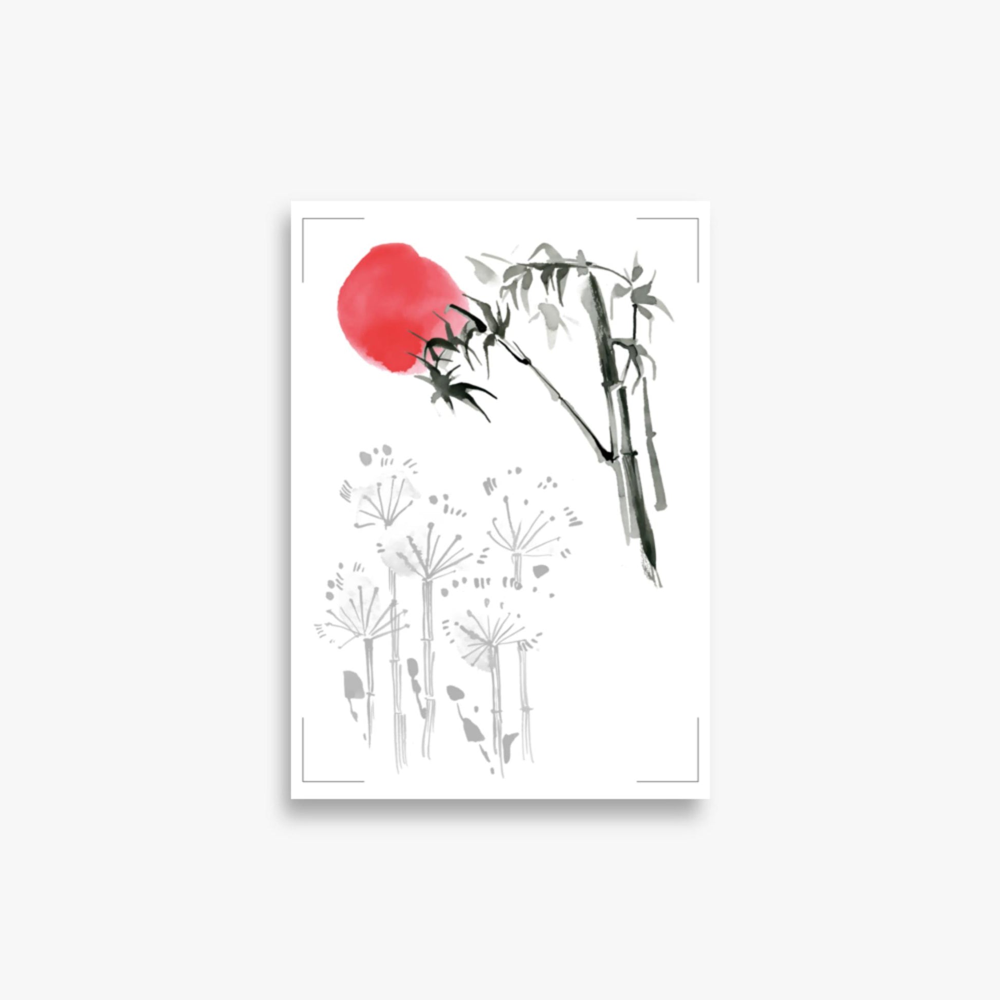 Modern illustration: Sunrise among Flowers 21x30 cm Poster